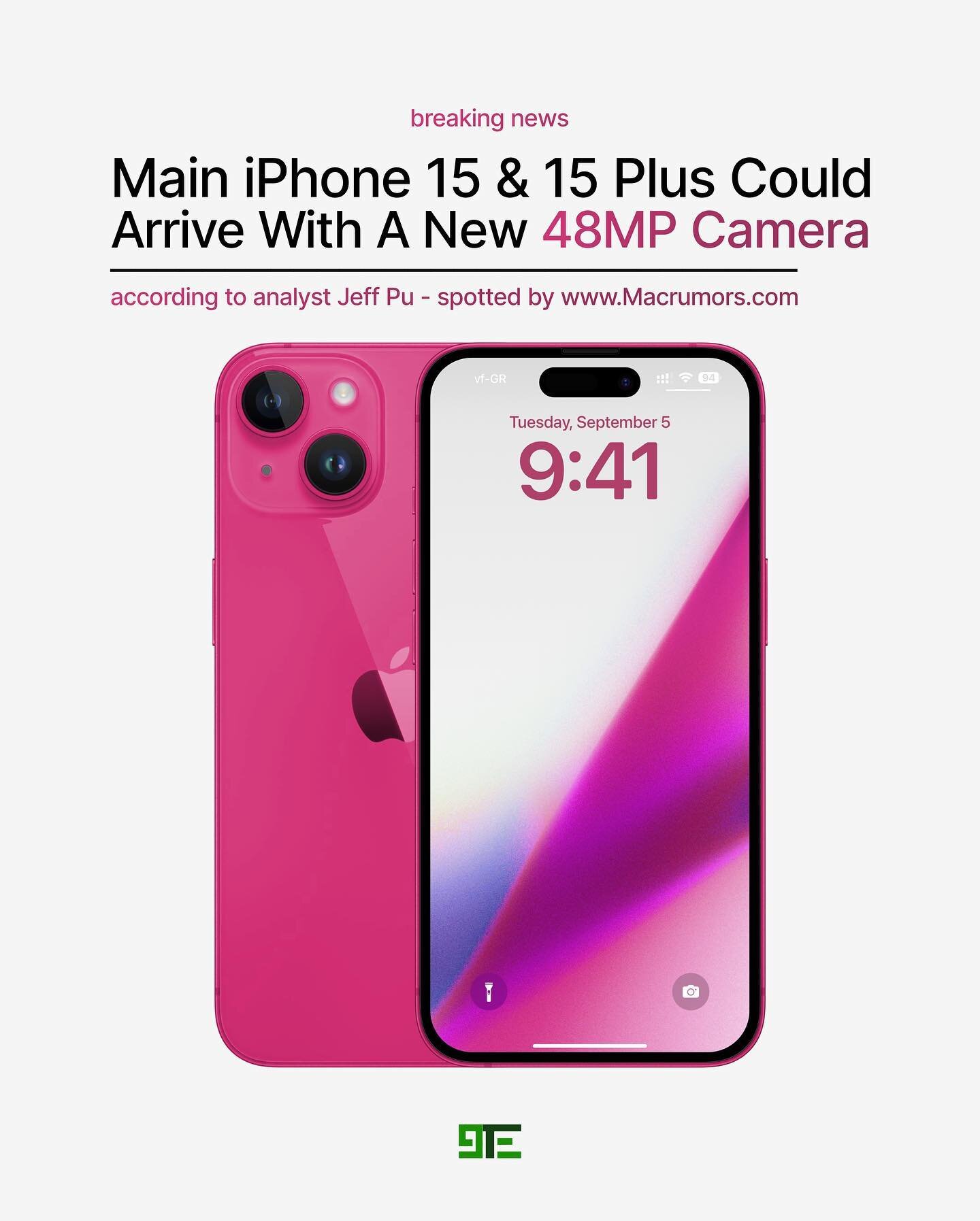 iPhone 15 &amp; 15 Plus Breaking News: Both non Pro models are expected to use a new 48 MP lens just as the iPhone 14 Pro and Pro Max last year. 

This is expected to be a big step up from the iPhone 14 and 14 Plus. However, this lens is new and diff