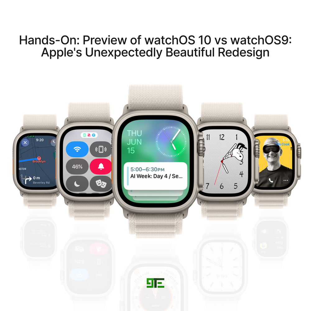 Apple Watch watchOS 9 vs watchOS 10 mute control center comparison