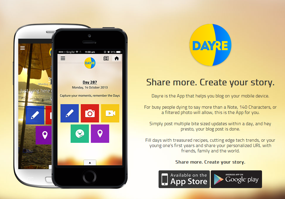 DAYRE a new Social App for Mobile Micro-blogging. (Instagram after 10 cappuccinos?)