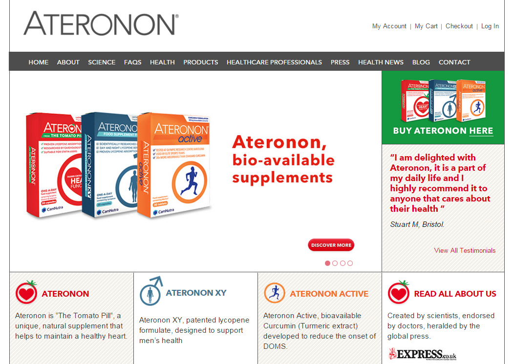 Web and social media content for Ateronon