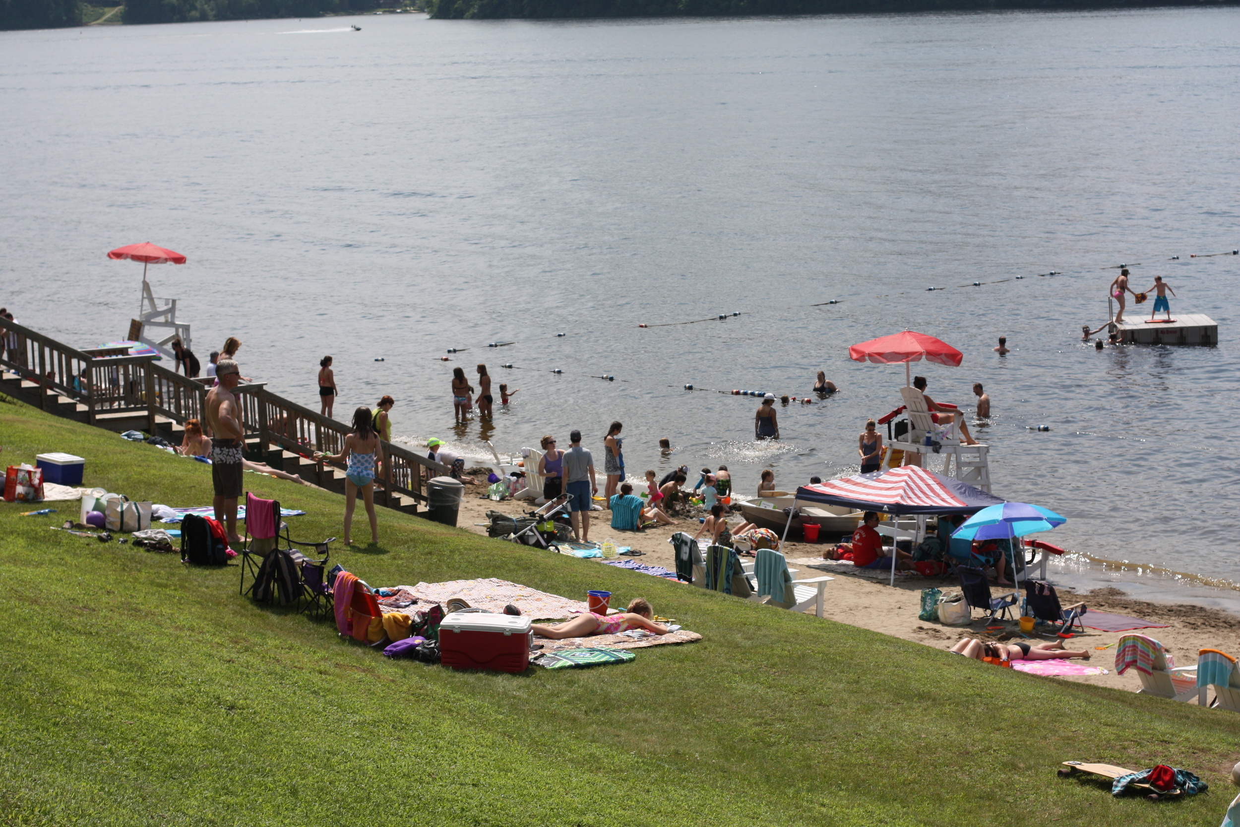 Early Beach Crowds, July 4th Schroon Lake, 2013