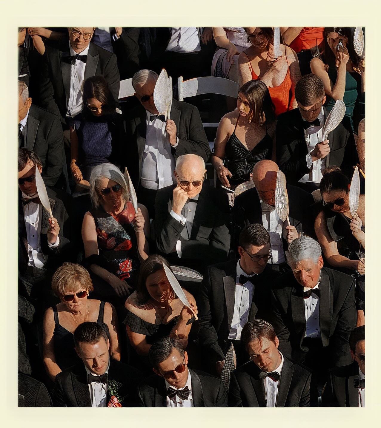 Sunglasses, fans and fans of the bride and groom. From Montana and Jonathon&rsquo;s wedding. 

#AustinWedding #HotelEllaWedding #AustinWeddings #ATXWeddingPhotographer #AustinBride #ATXWeddings #HillCountryWedding #WeddingInspiration #TexasWedding #S