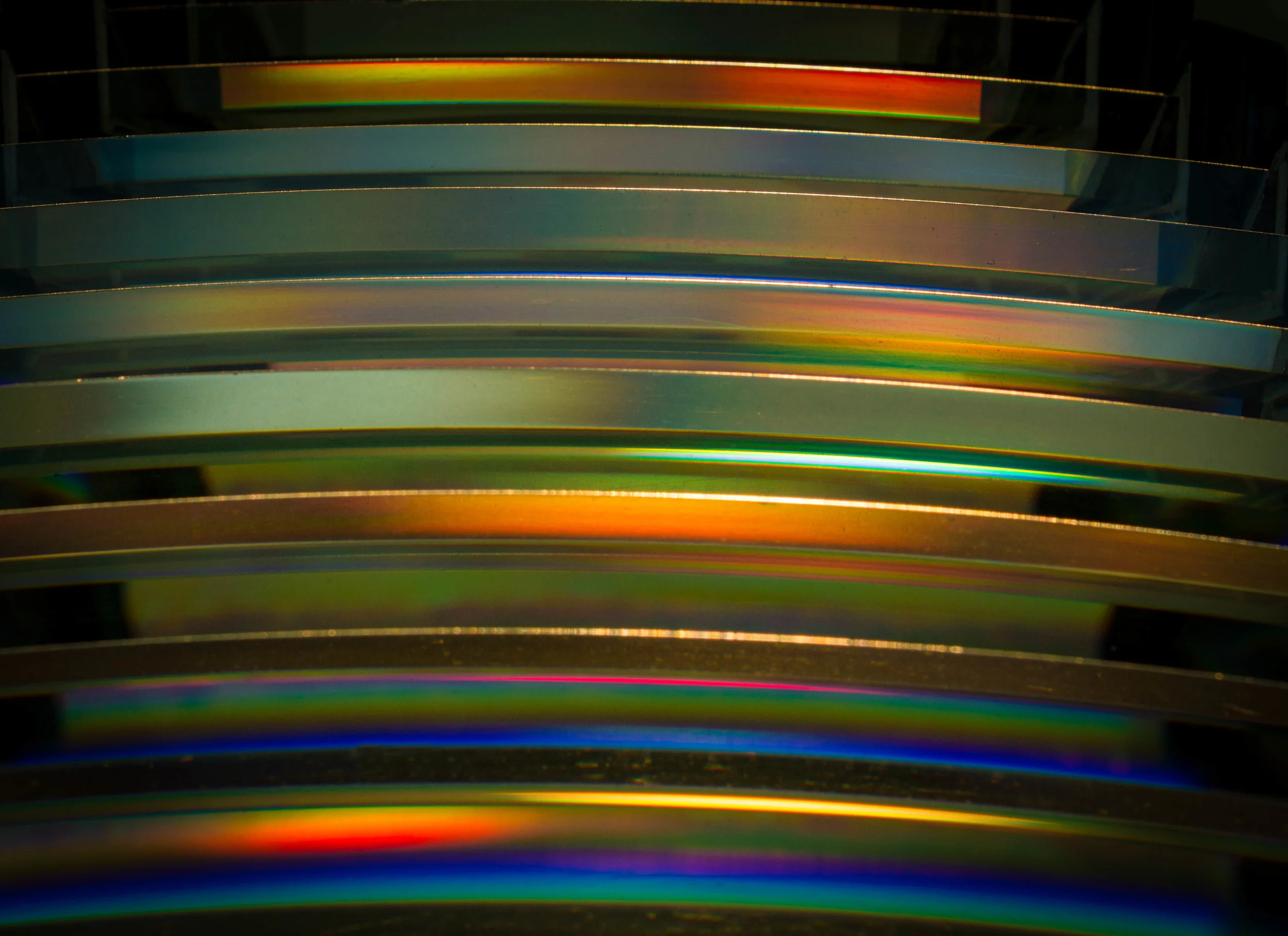 Detail of the edge of the Fresnel lens of the Cape Blanco, Oregon light.