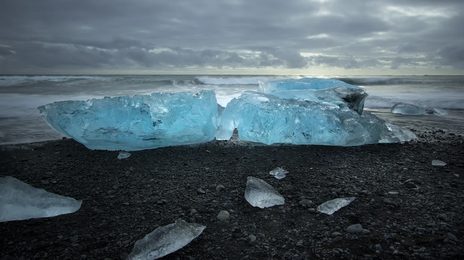 Blue Diamonds of Jökulsárlón This location has become a cliche for Iceland. But the ice and the black sand draw you in. The fleeting nature of the ice means every day is different, the scene changes often, I could go back again and again.