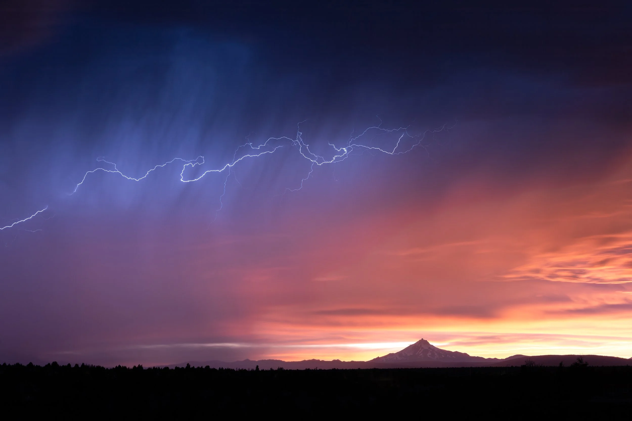 Mt. Jefferson and Lightning