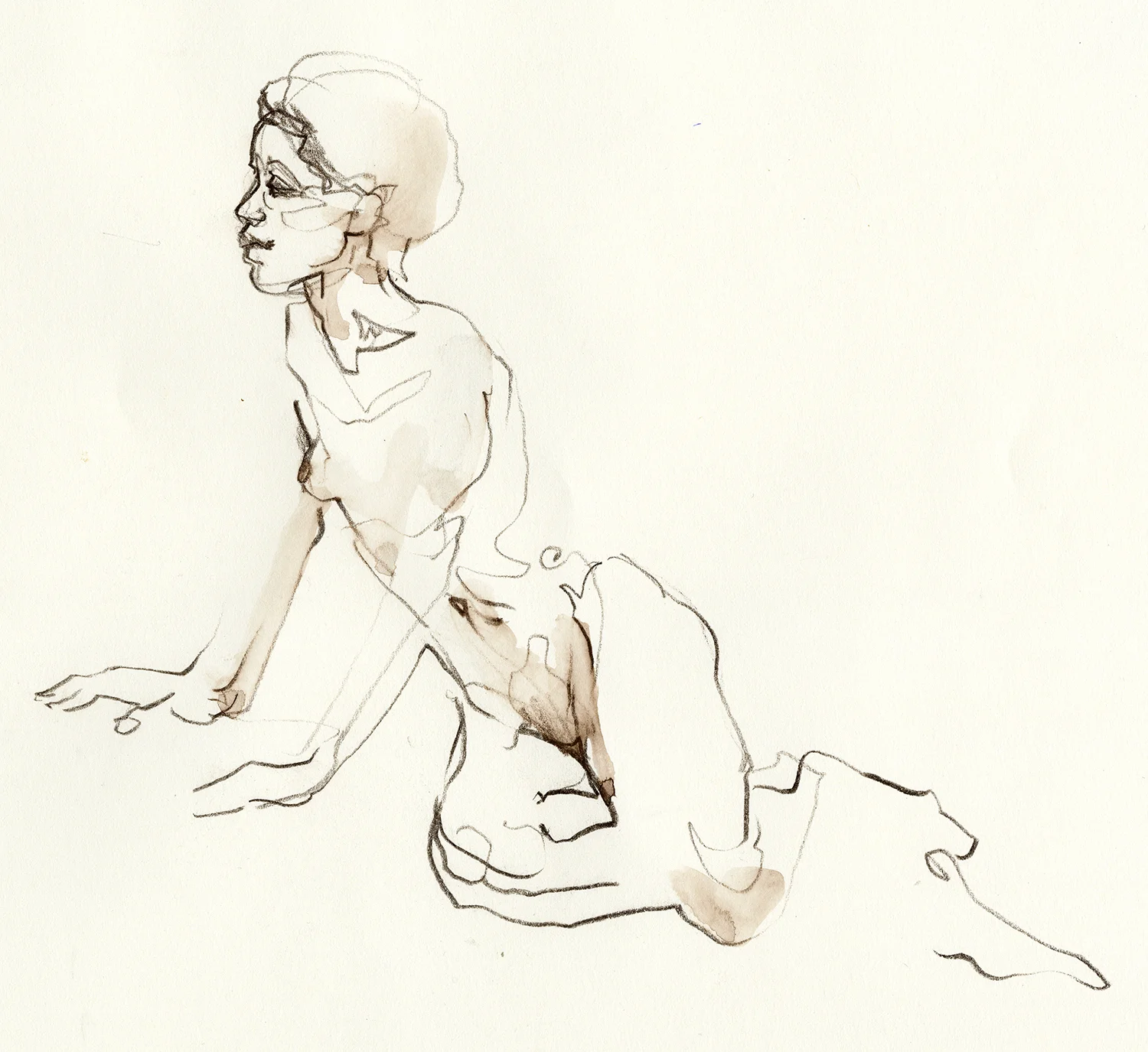 Croquis seated model