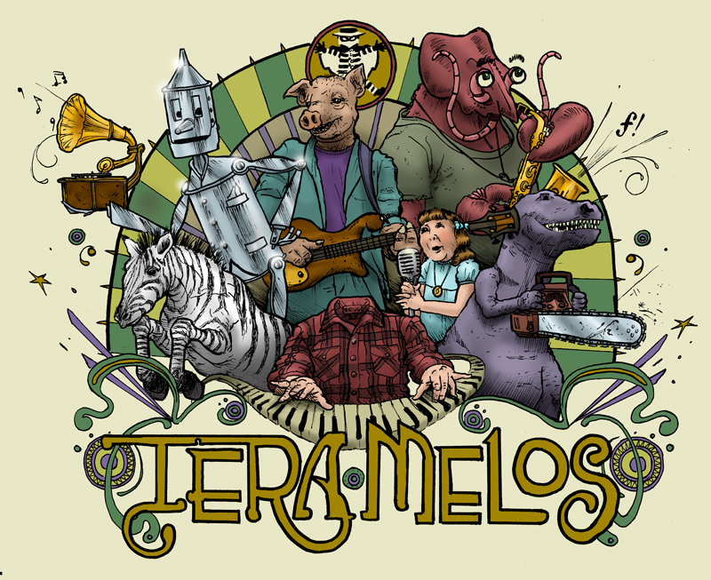 'Untitled' colored tee design for Tera Melos.