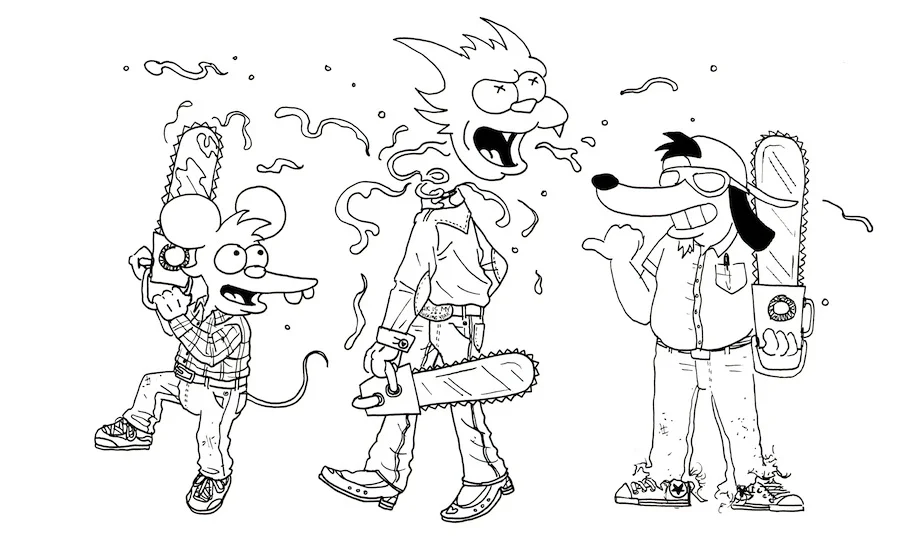 A riff on the original chainsaw trio from Tera Melos' debut album.