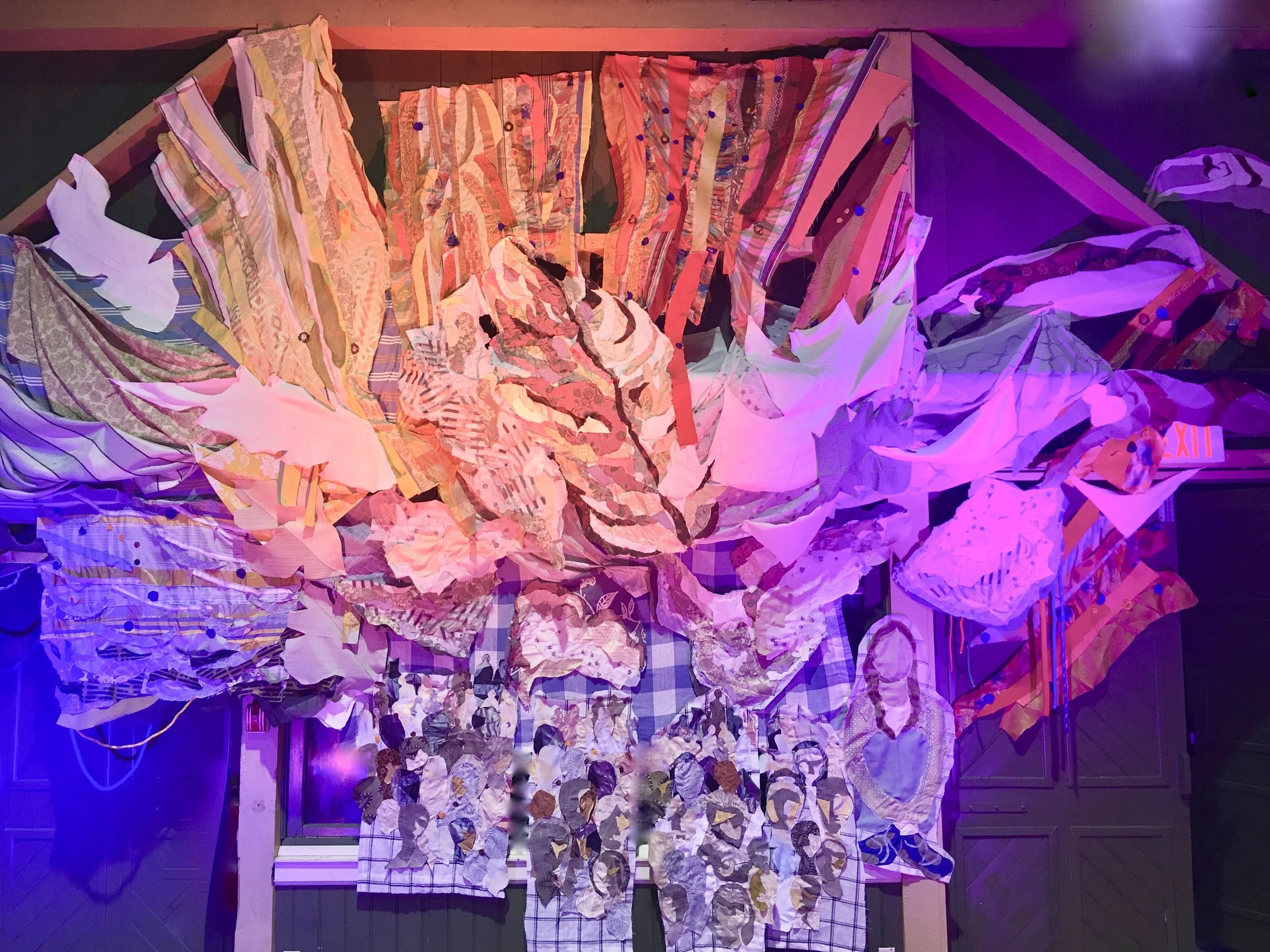 Above: ‘Make The World Greta Again’ - Art on stage at the Crystal Palace in Picton, Ontario for County POP 2019 Music Festival 04 May 2019