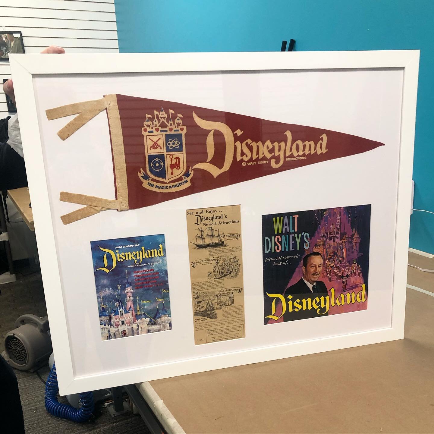 All this Disney memorabilia is from the 1950&rsquo;s! What kind of antiques do you have saved and want framed! We love how this turned out! 🖤
&bull;&bull;
&bull;&bull;&bull;
&bull;&bull;
#aztecgraphics #pacificbeach #pacificbeachbusiness #posters #p