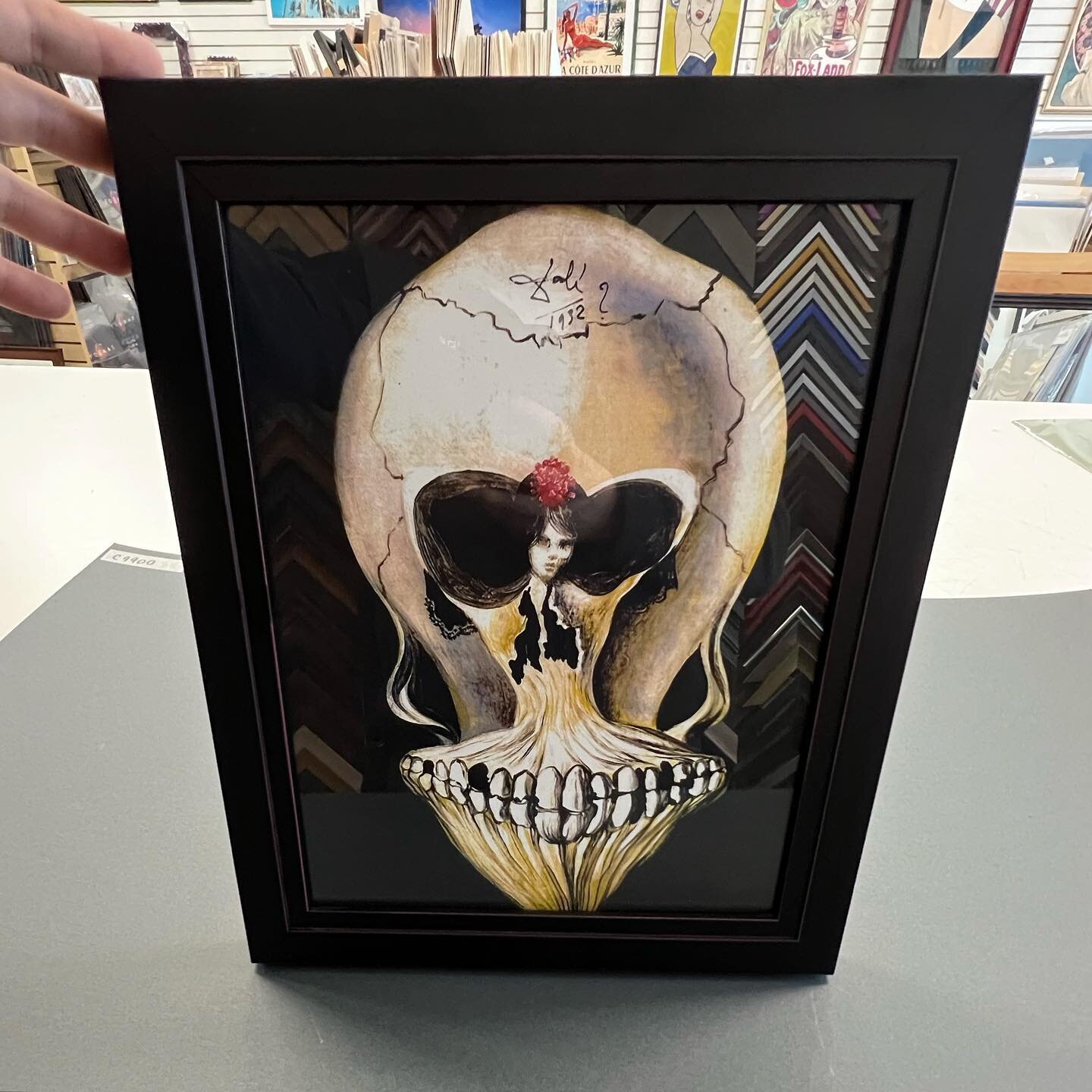 Check out this hidden beauty, now on our wall full of ready to hang art and frames! 💀 
&bull;&bull;
&bull;&bull;&bull;
&bull;&bull;
#aztecgraphics #pacificbeach #pacificbeachbusiness #posters #prints #art #sandiego #framing #customframing #sandiegoa