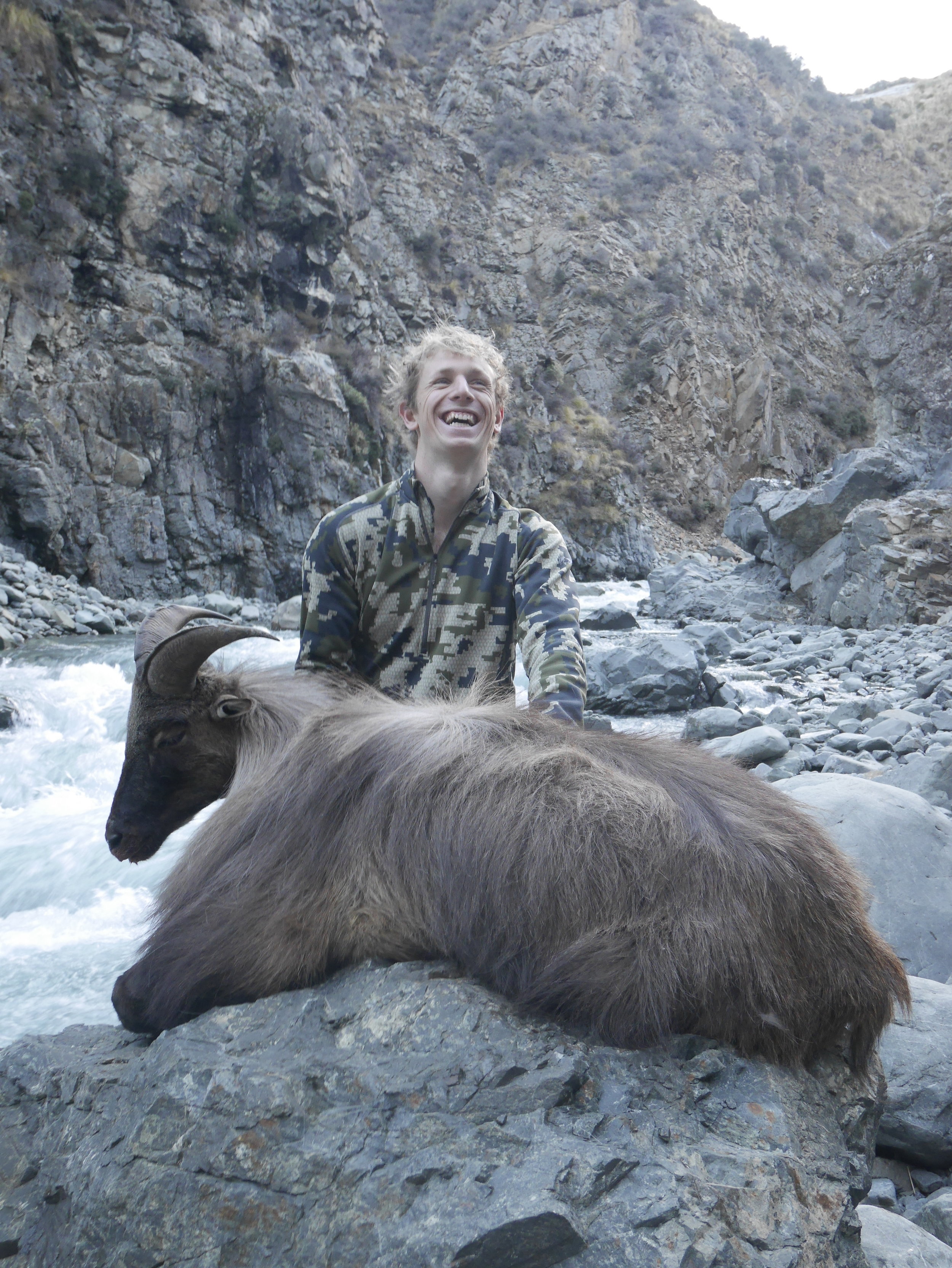  Tom with his first Bull Tahr; stoked!&nbsp; 