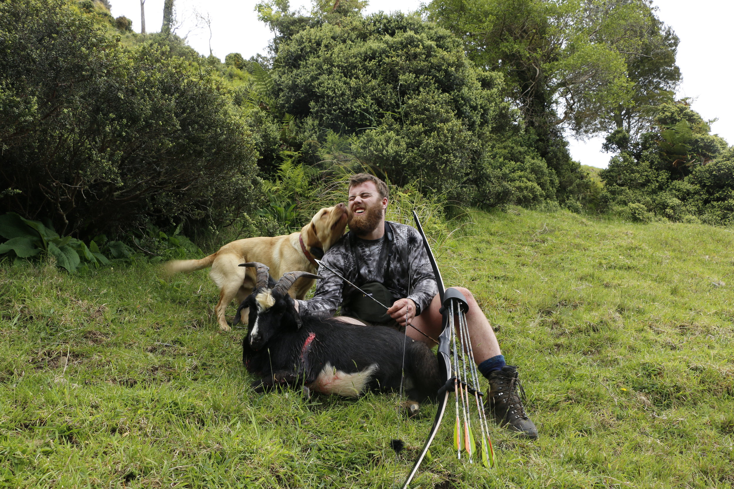  Sharing some love with Pumba after our first hunt together.    