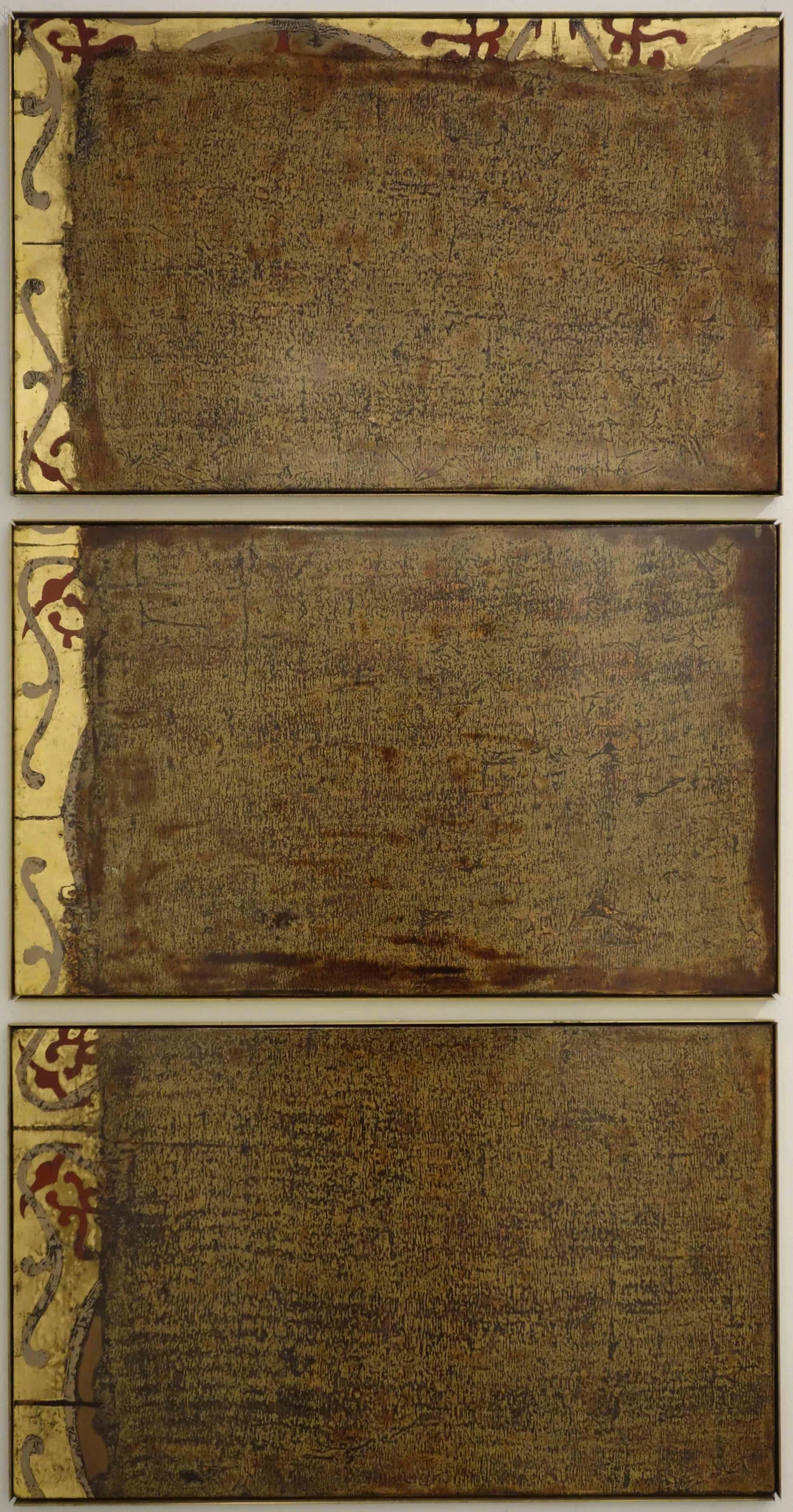 Sudarium, Lacquer on wood  35cm x 57cm x 2cm / each, triptych  Hanoi, 2017