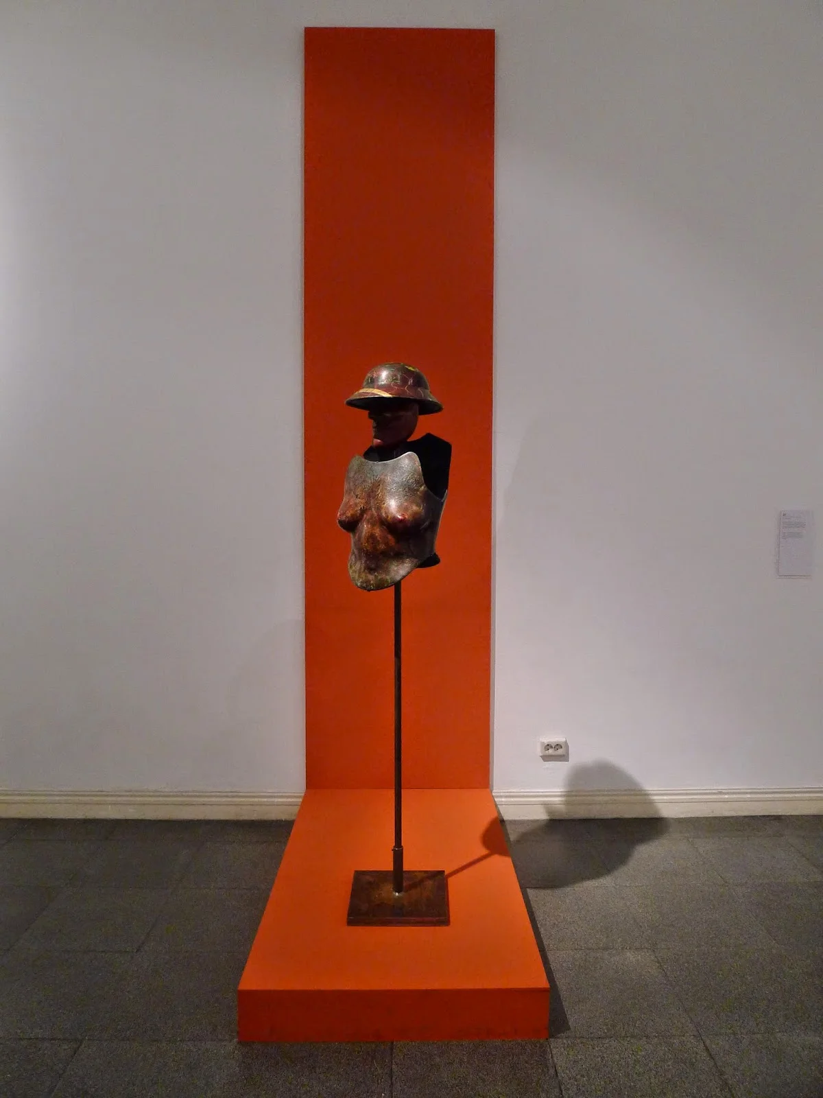 Armor Piece , Son ta lacquer on epoxy composite reinforced with carbon fiber, sculptural painting, created in 2013. Photo from A Woman's View group show, at the Goethe Institute, Hanoi, March 2014.