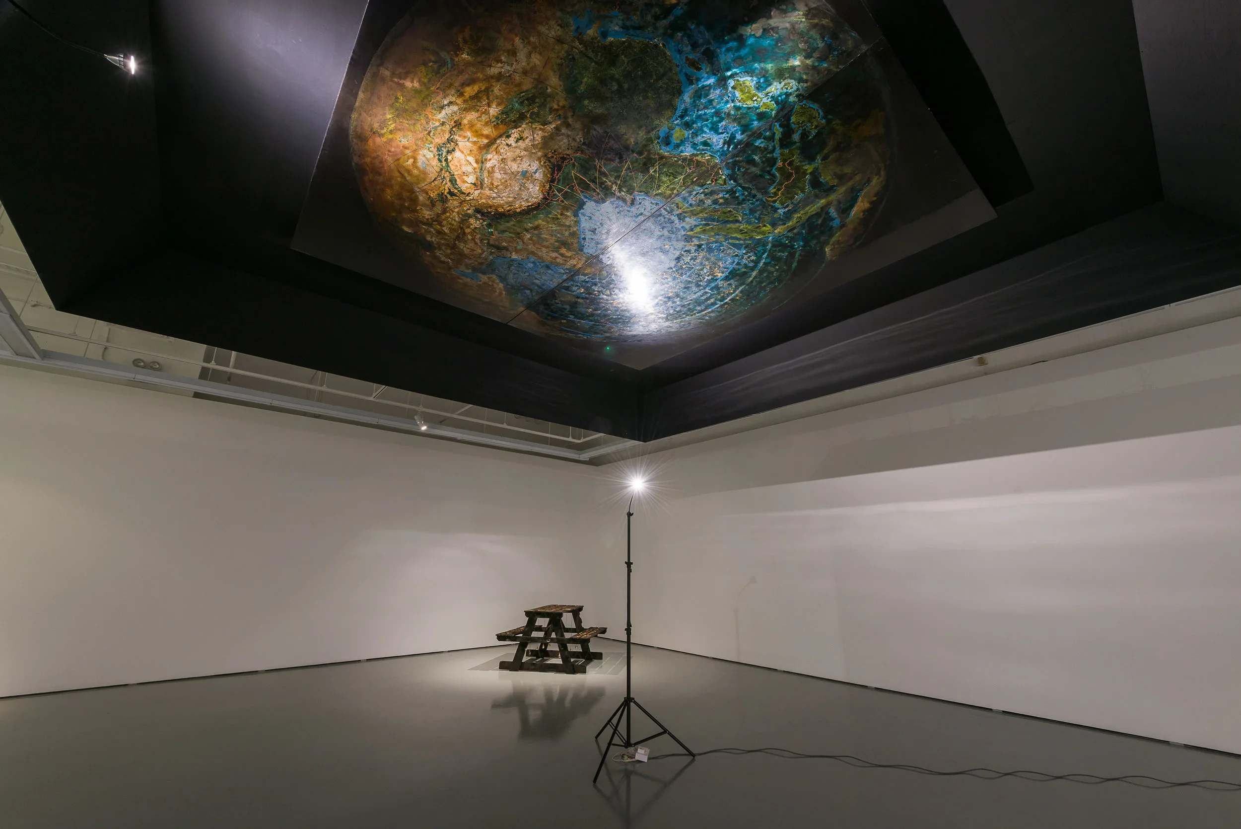 Mappa Mundi installed in Sous la Lune, exhibition Coproduction of Palais de Tokyo (Paris) and Institute of Contemporary Arts Singapore, at the ICAS, Photo Credit: truphotos.com