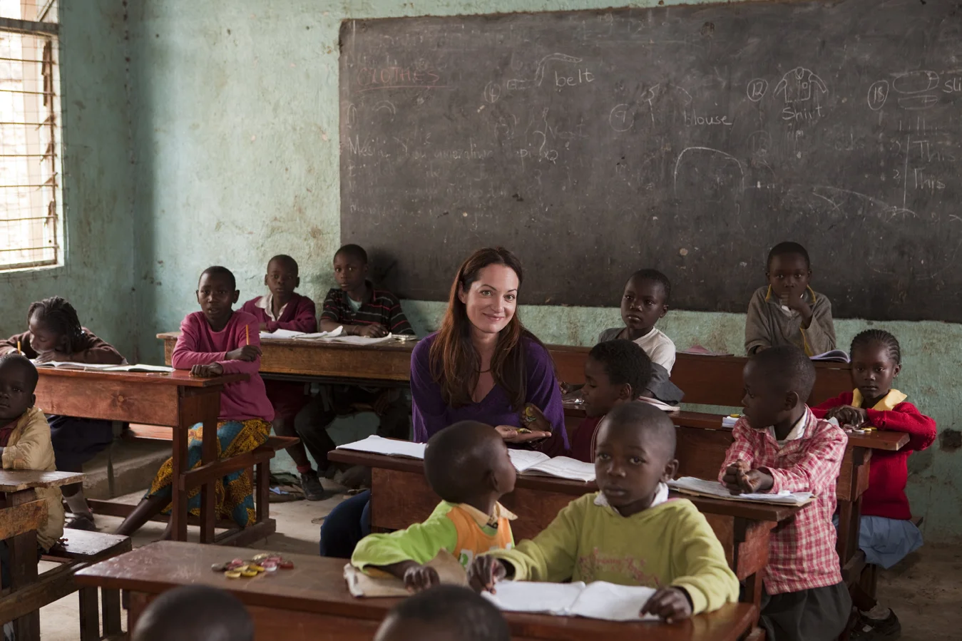 Picture of Natalia Wörner charity work in South Africa