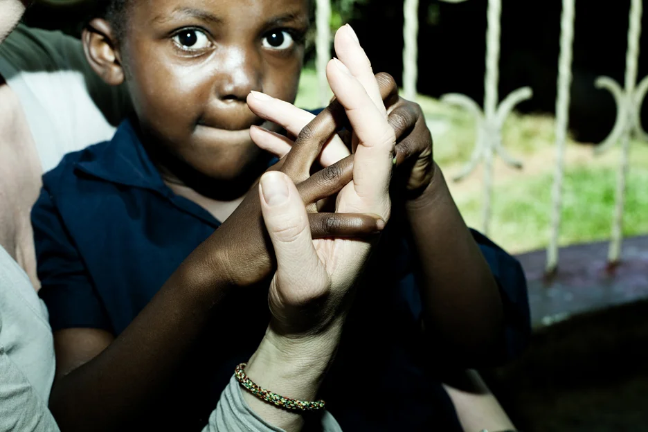 Picture of Natalia Wörner charity work in South Africa