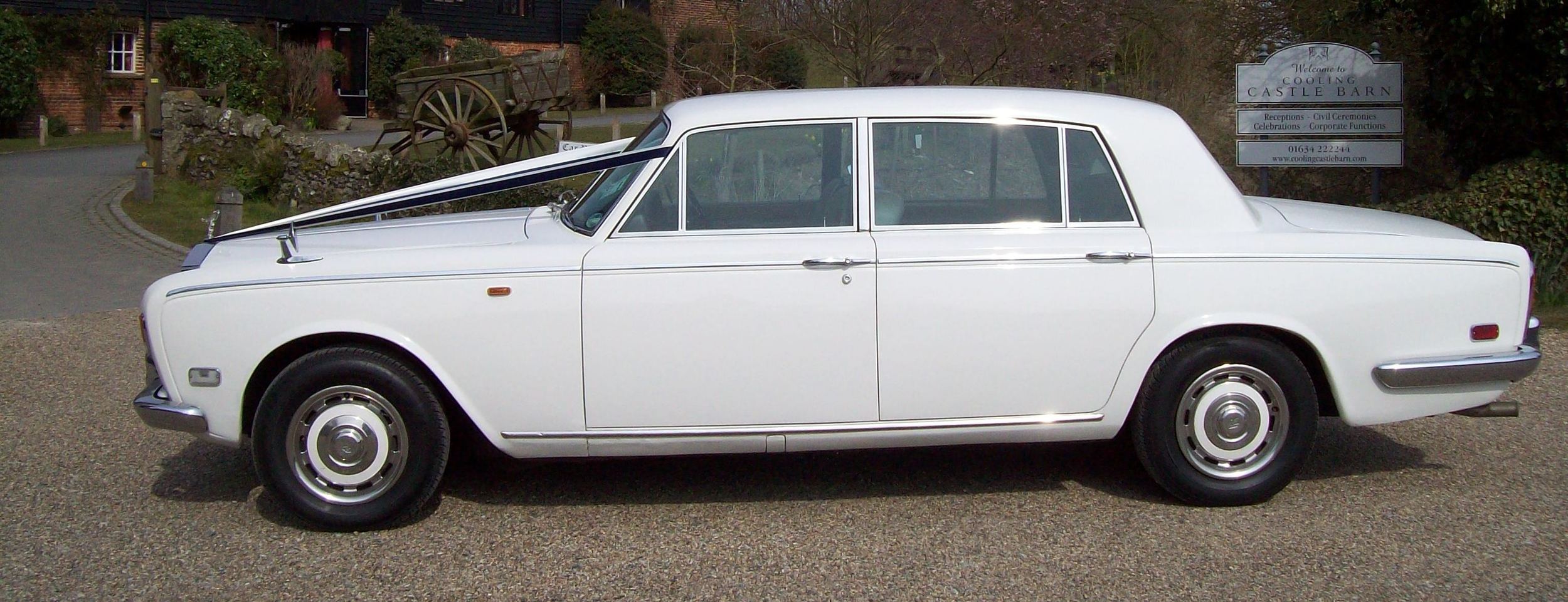 White Rolls Royce Silver Shadow Limousine Kent Medway Wedding Cars