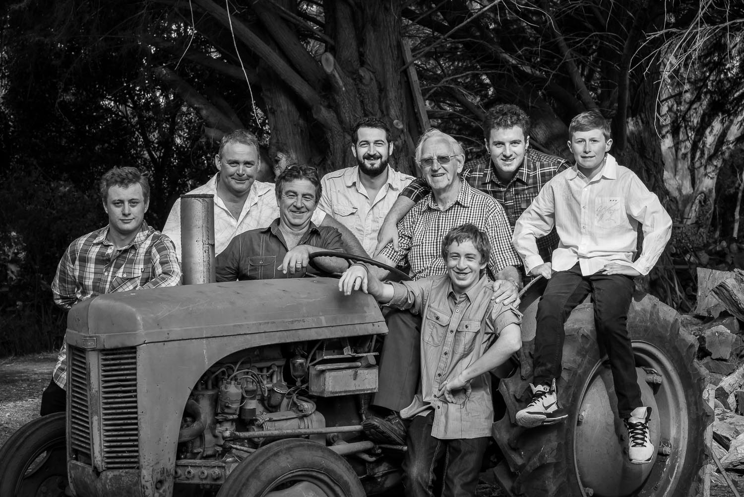 Men on Tractor - Three Generations