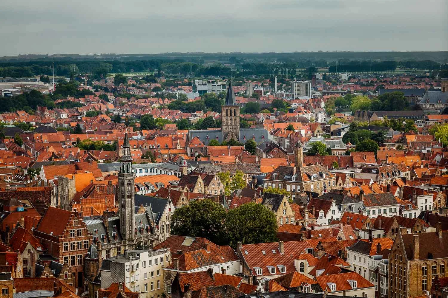 UNESCO World Heritage classified old town of Bruges seen from the Belfry.