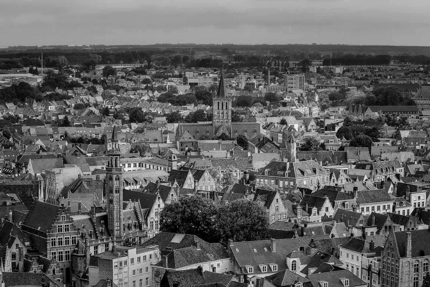 View from the Belfry of Bruges of the UNESCO World Heritage town.