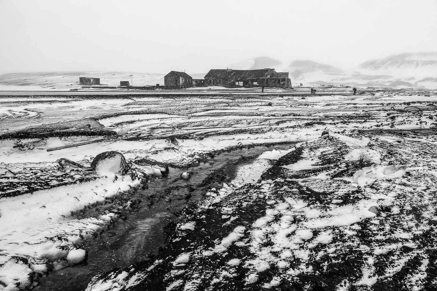 Ruins of a building at Port Foster on Deception Island , Antarctica