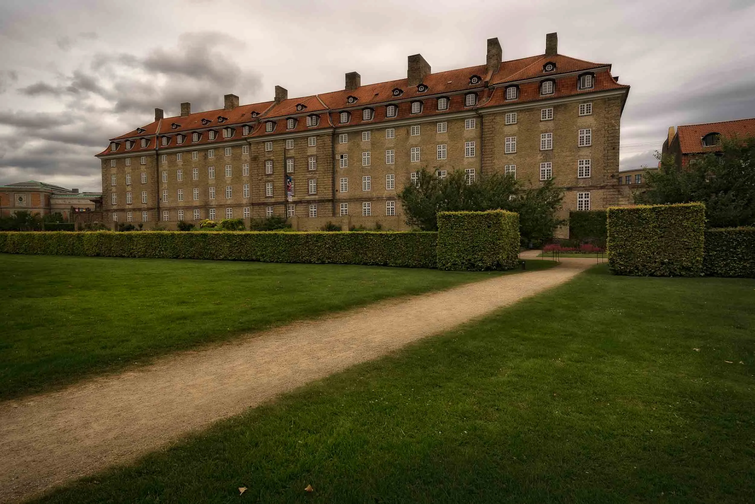 A grand building on the edge of Kings Garden in Copenhagen, Denmark.