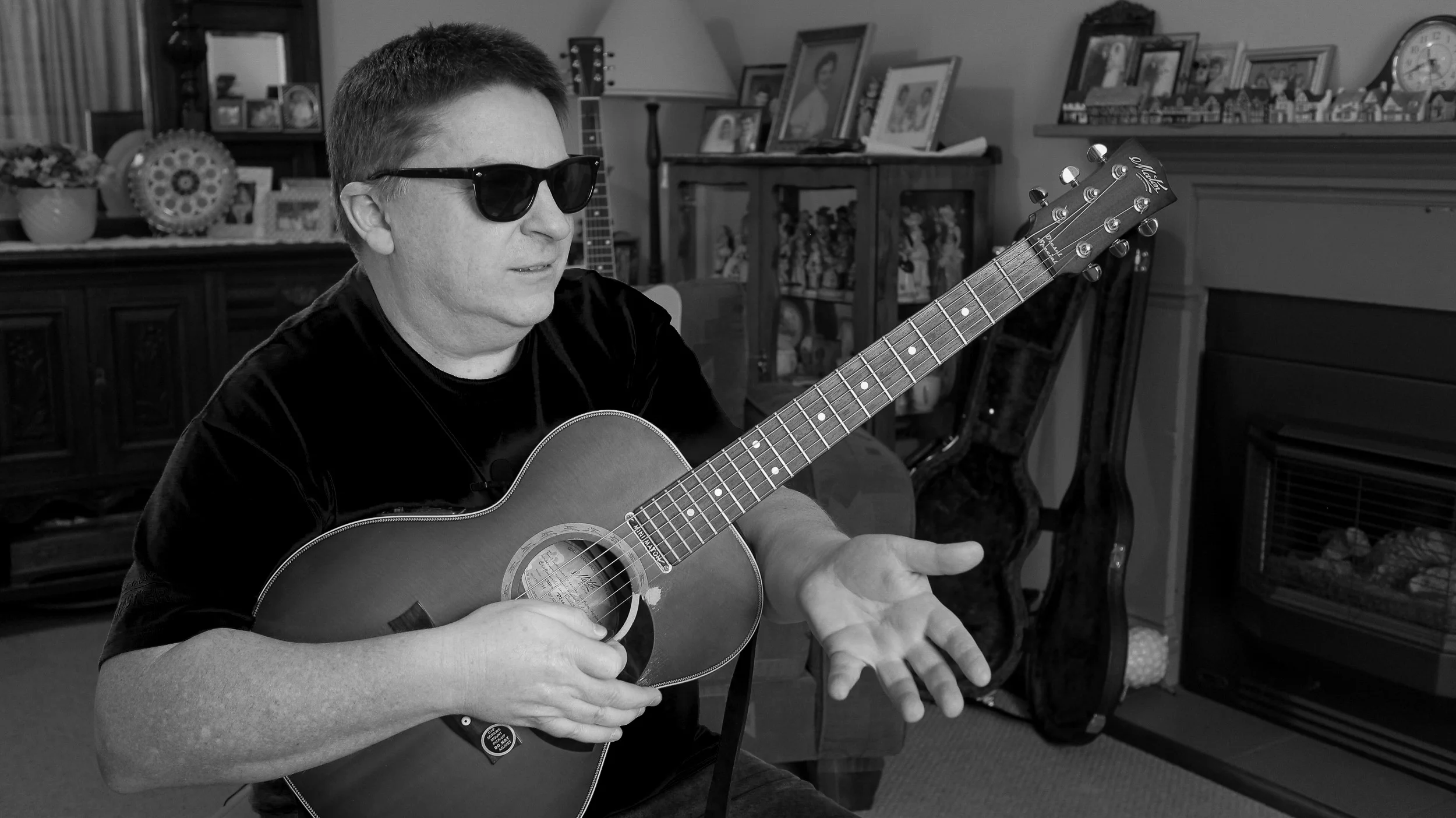 Glenn Guy , the Travel Photography Guru , being interviewed for a documentary on the band The Swinging Hi-tones