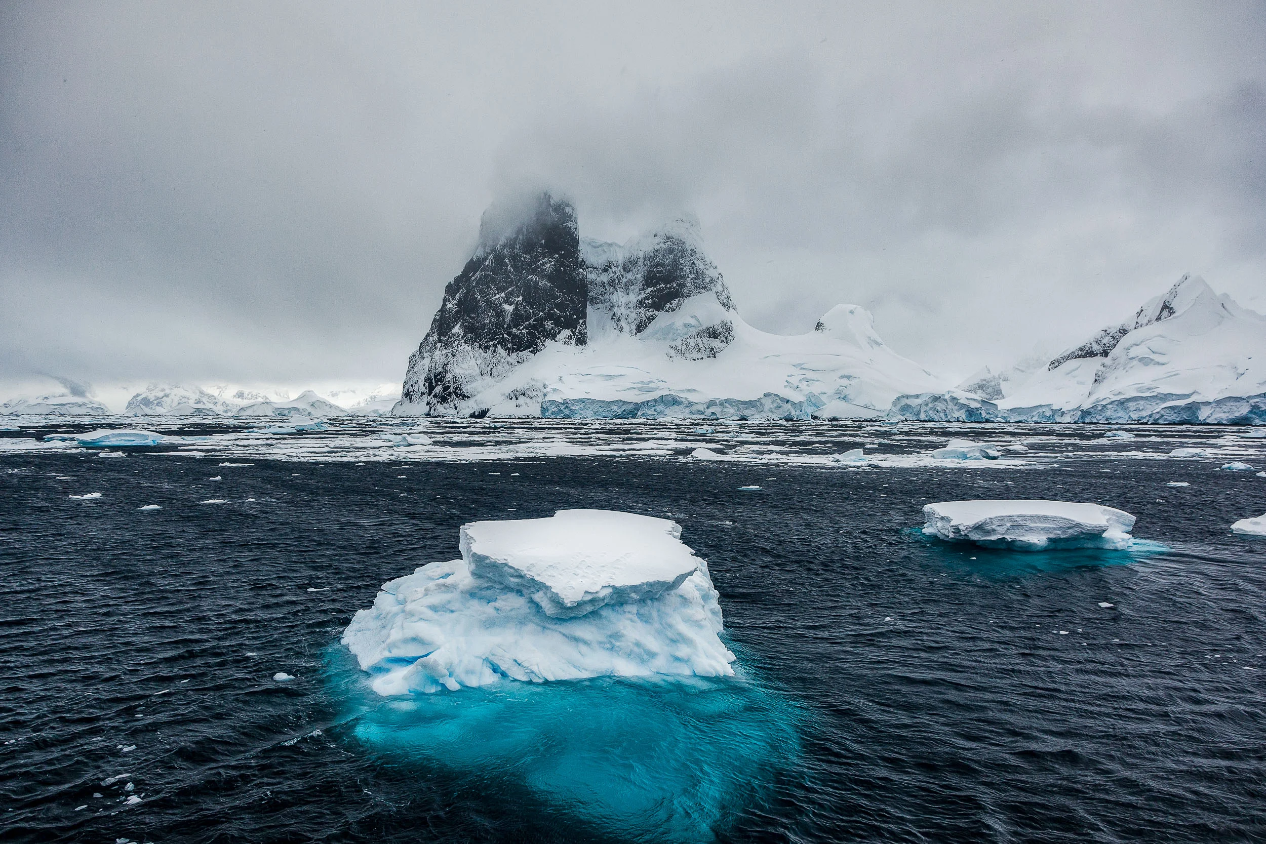 Cruising the waters off Cuverville Island, Antarctica .