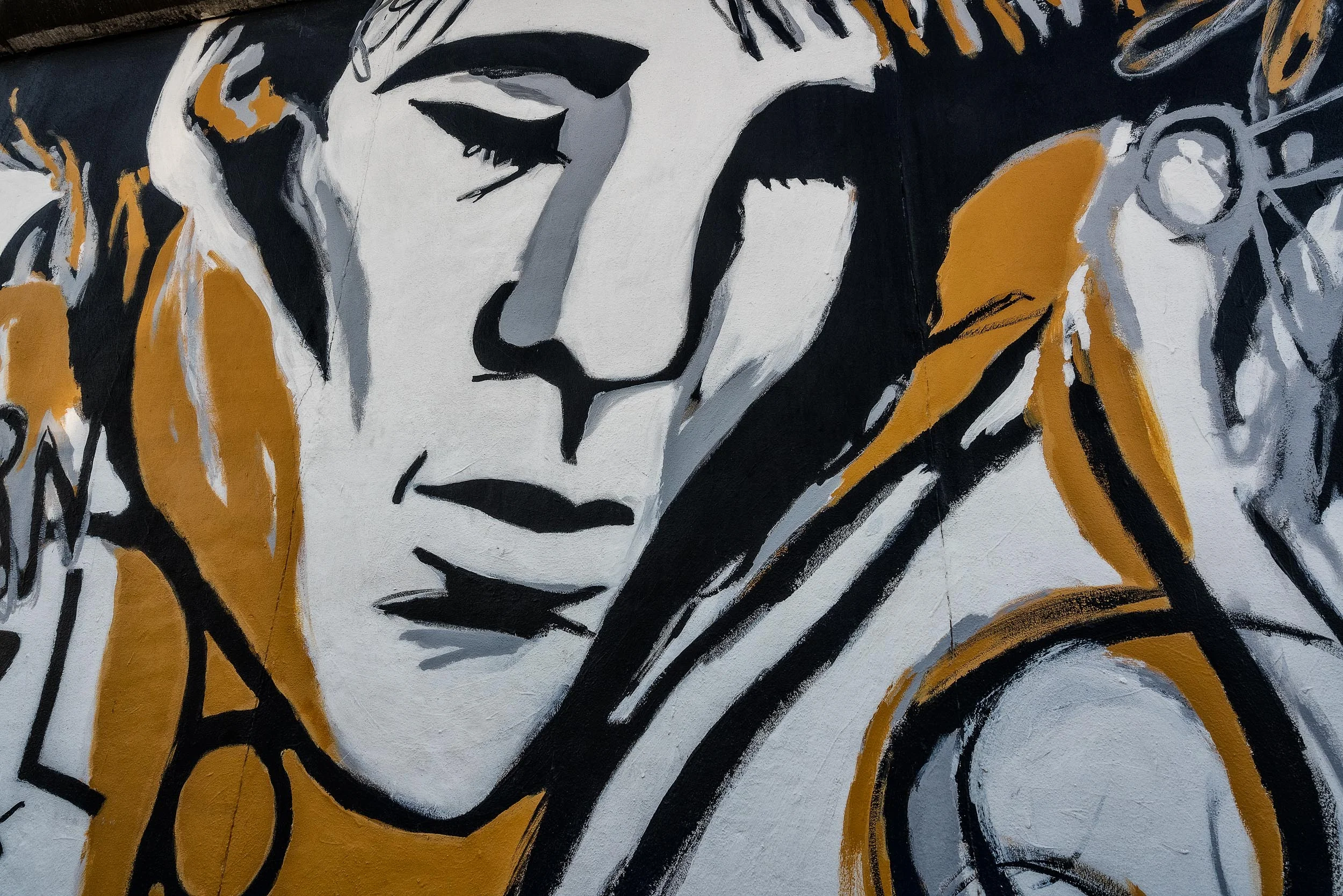 This portrait is a wonderful example of Street Art at the East Side Gallery in Berlin, Germany.