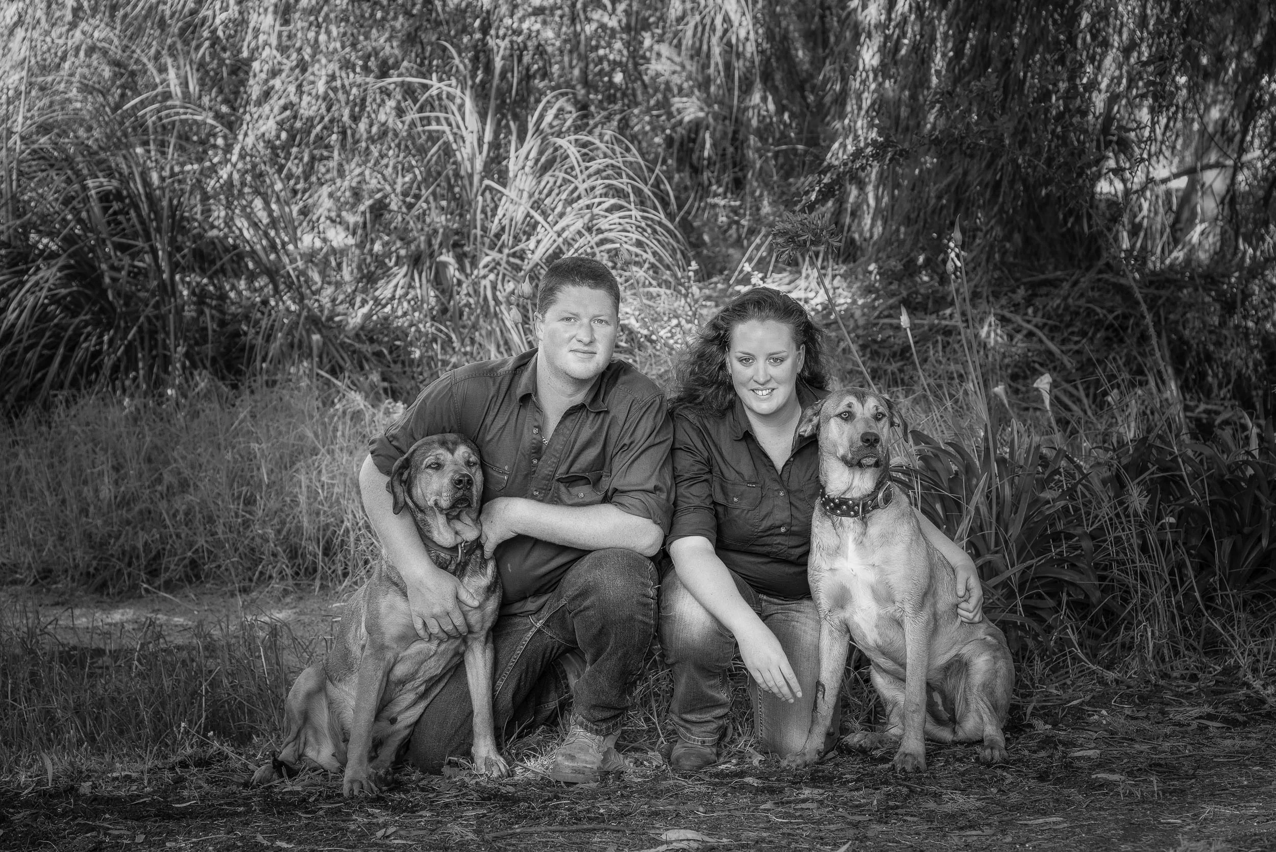 Couple with dogs, Hamilton, Australia .