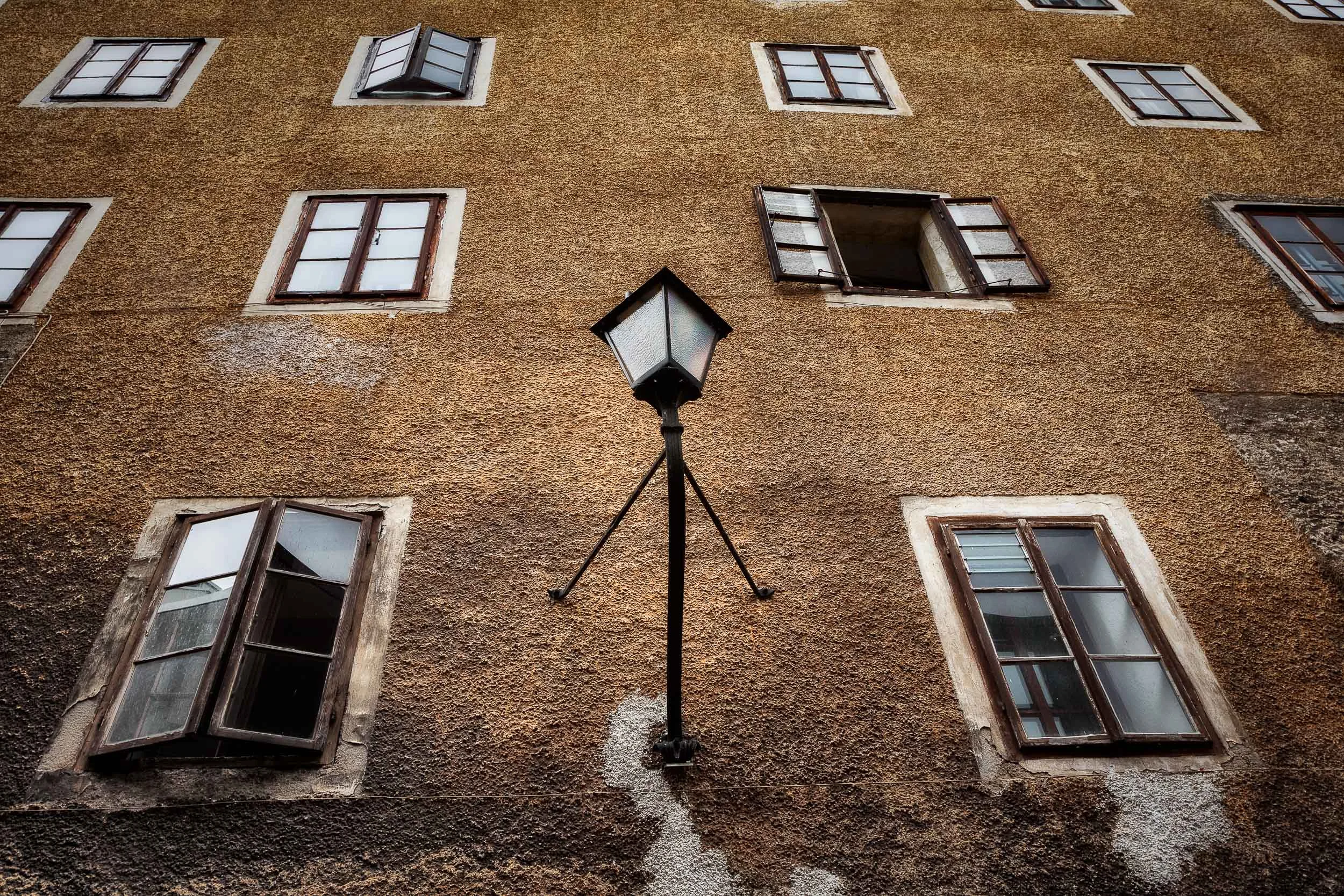 Windows and Lamp, Salzburg, Austria