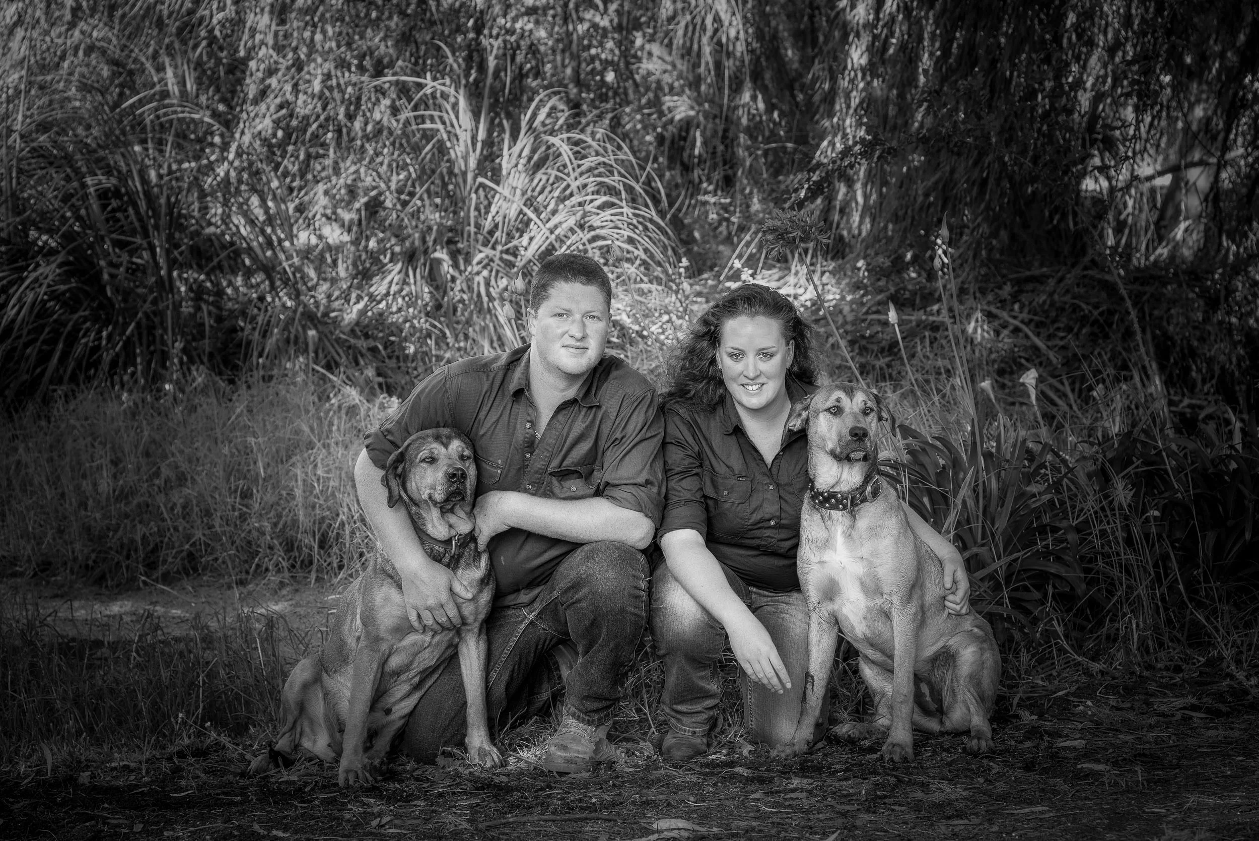 Couple with dogs, Hamilton, Australia .