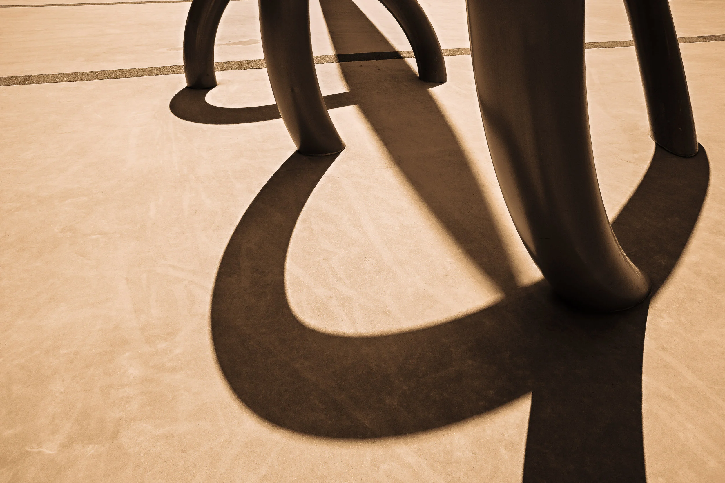 Sculptural elements become studies in composition at Etihad Stadium in Melbourne, Australia.