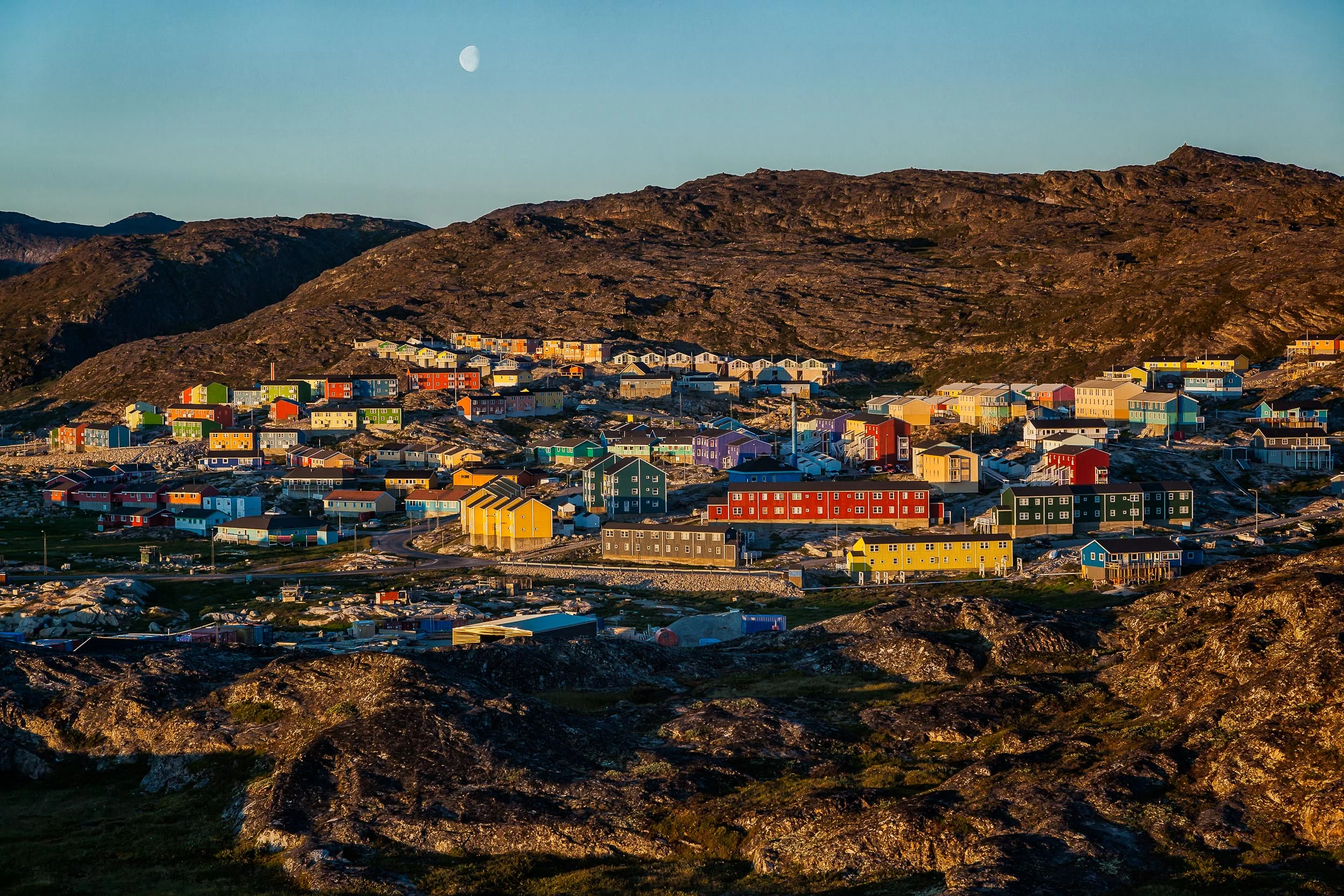 A sweeping view of housing in the city of Ilulissat, Greenland