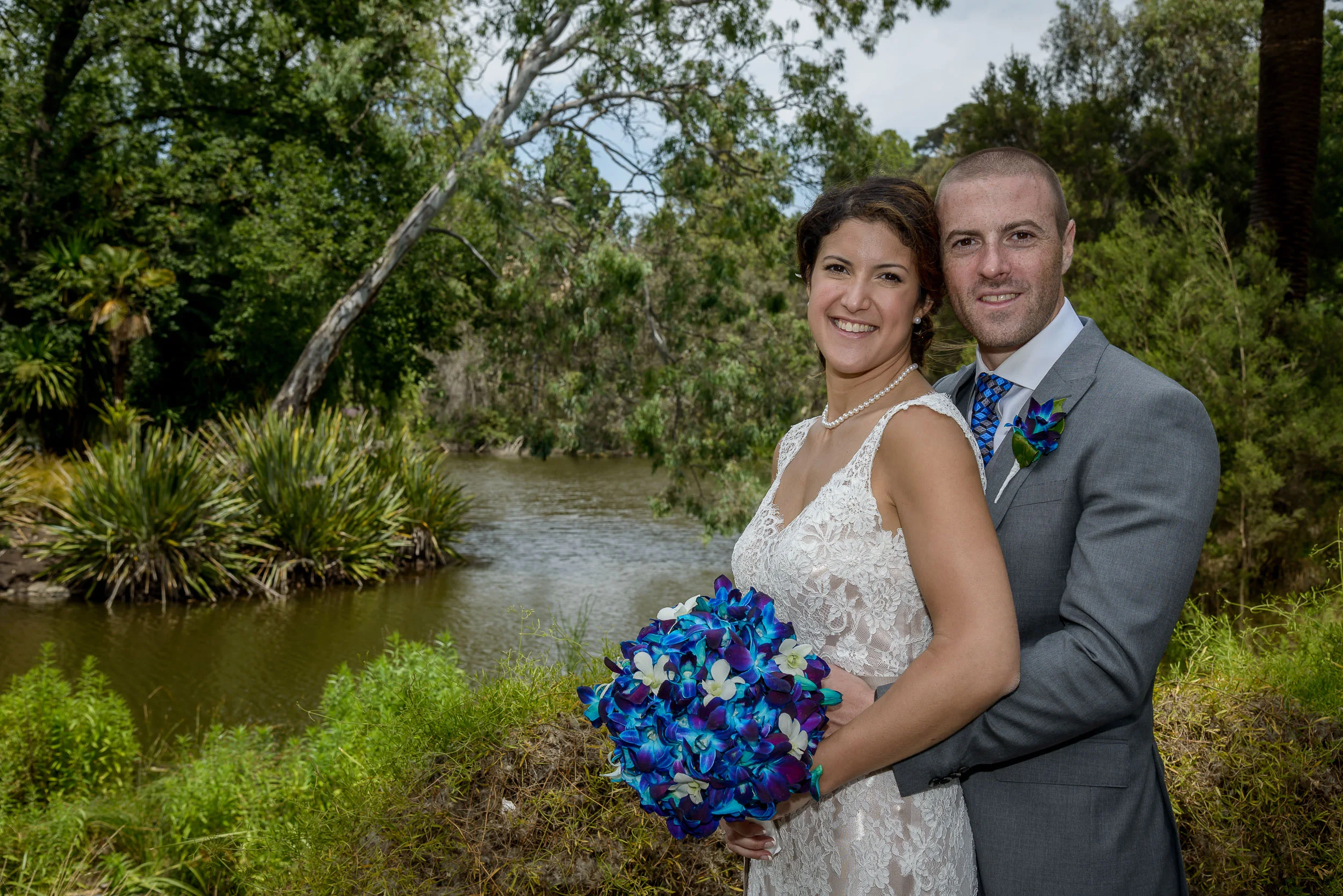 My friends Orley and Alexander photographed, on their wedding day , in the Melbourne Botanical Gardens .