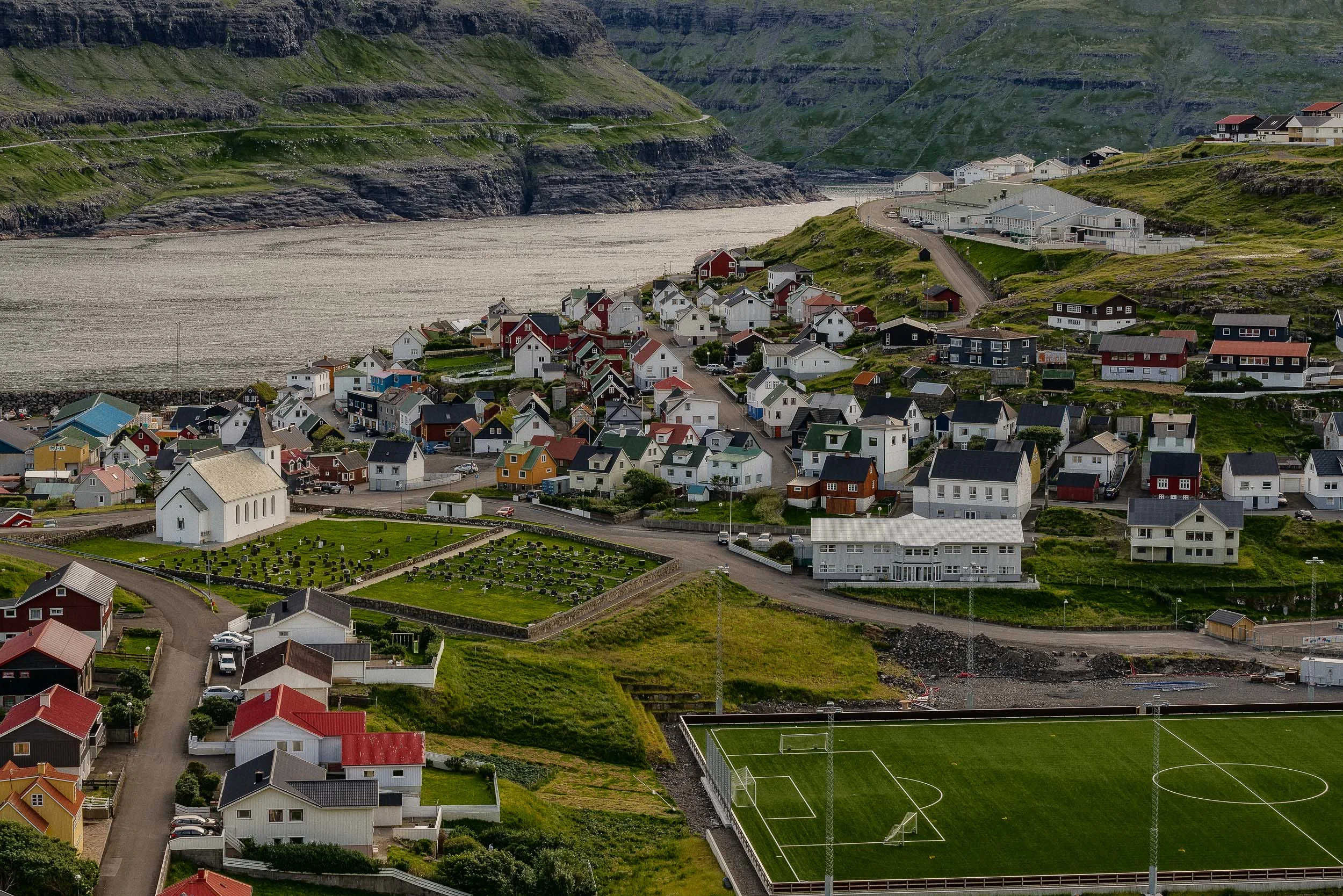 Unique photo showing an absence of people in Eidi, Faroe Islands.