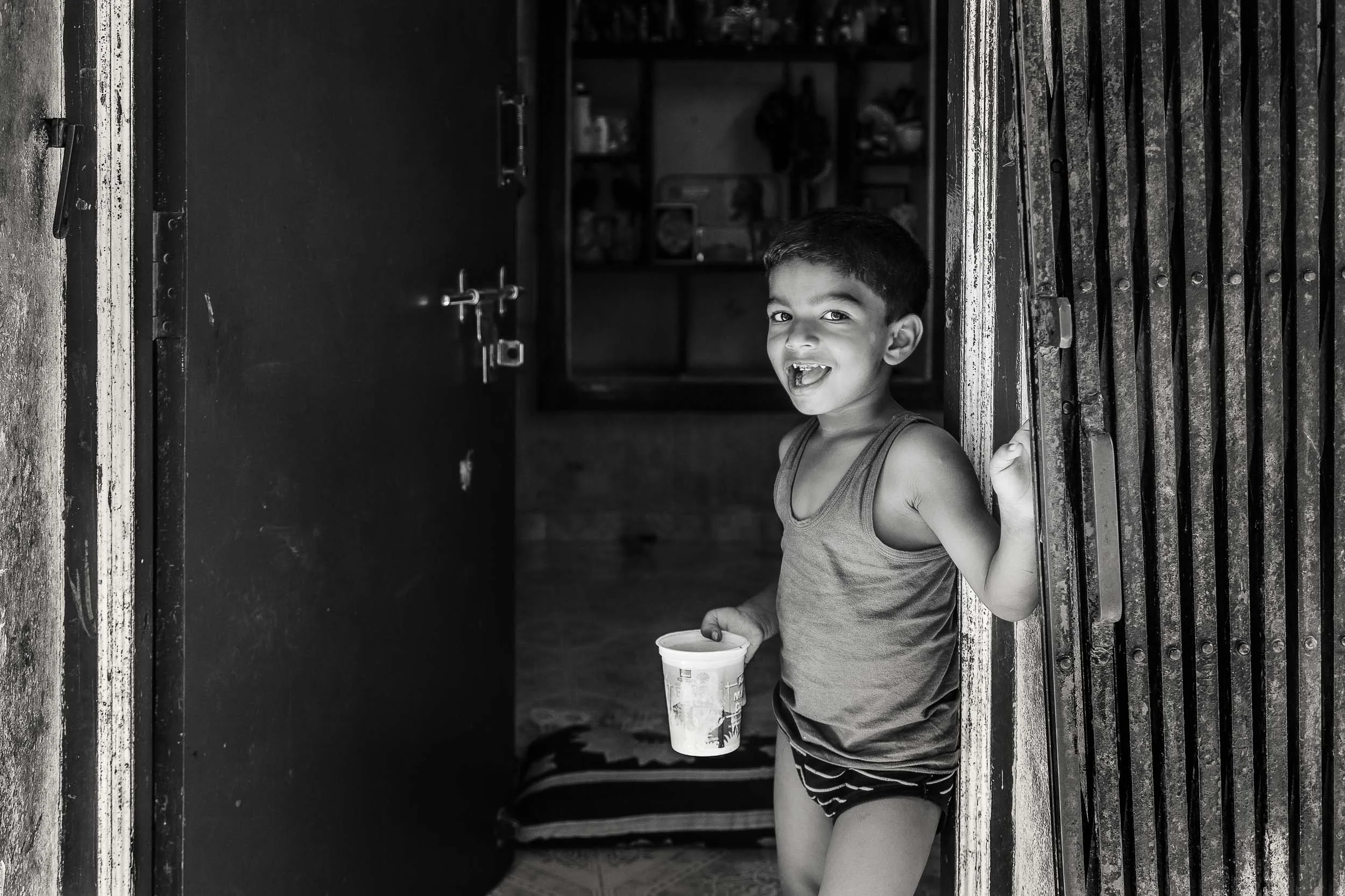 Young boy in the village of Maria Purem near Chennai, India.