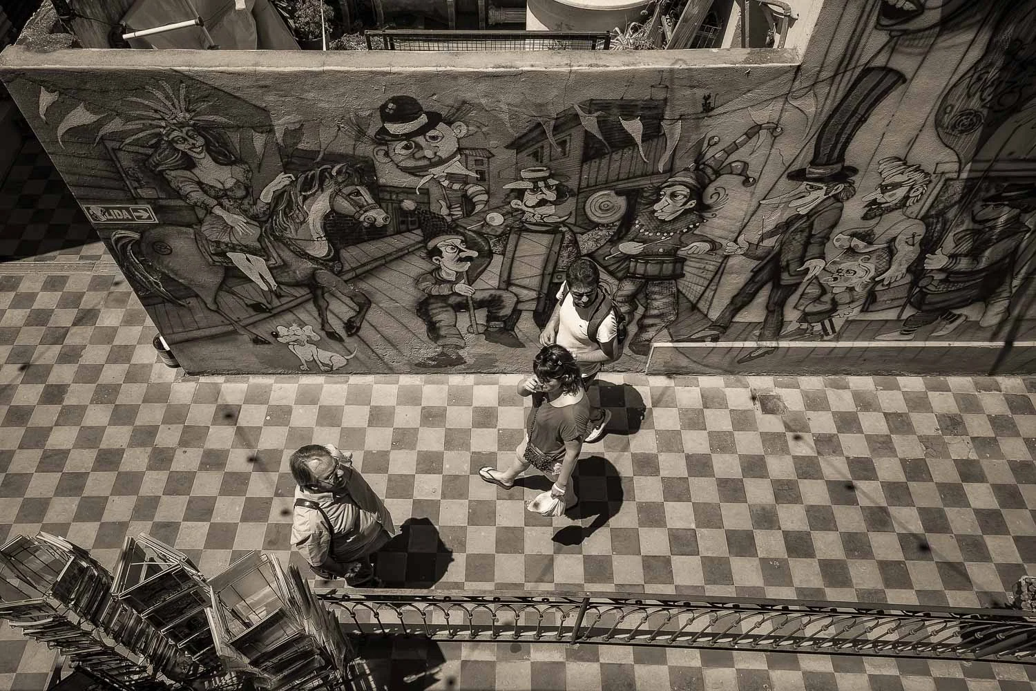 Tourists and Mural, La Boca, Buenos Aires