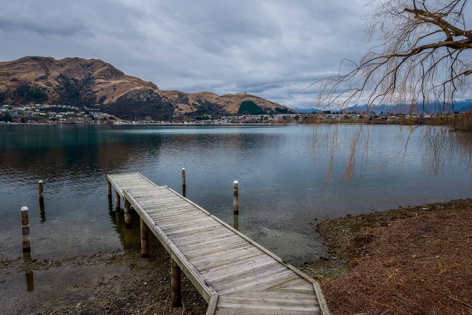 Narrow Pier at Lake Wakatipu, Queenstown, New Zealand