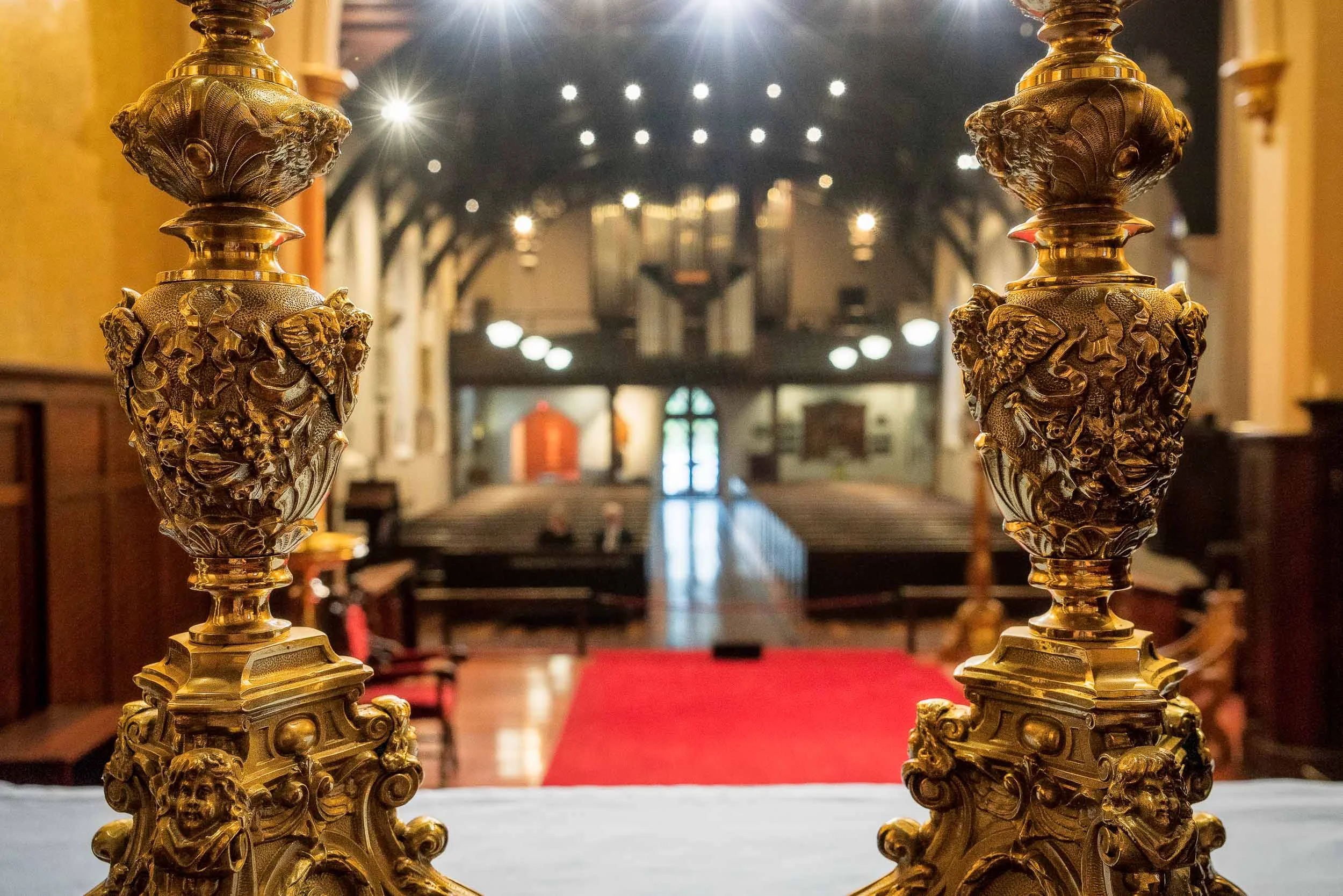 Two candelabra, St. Peter's Eastern Hill Anglican Church in East Melbourne, Australia.