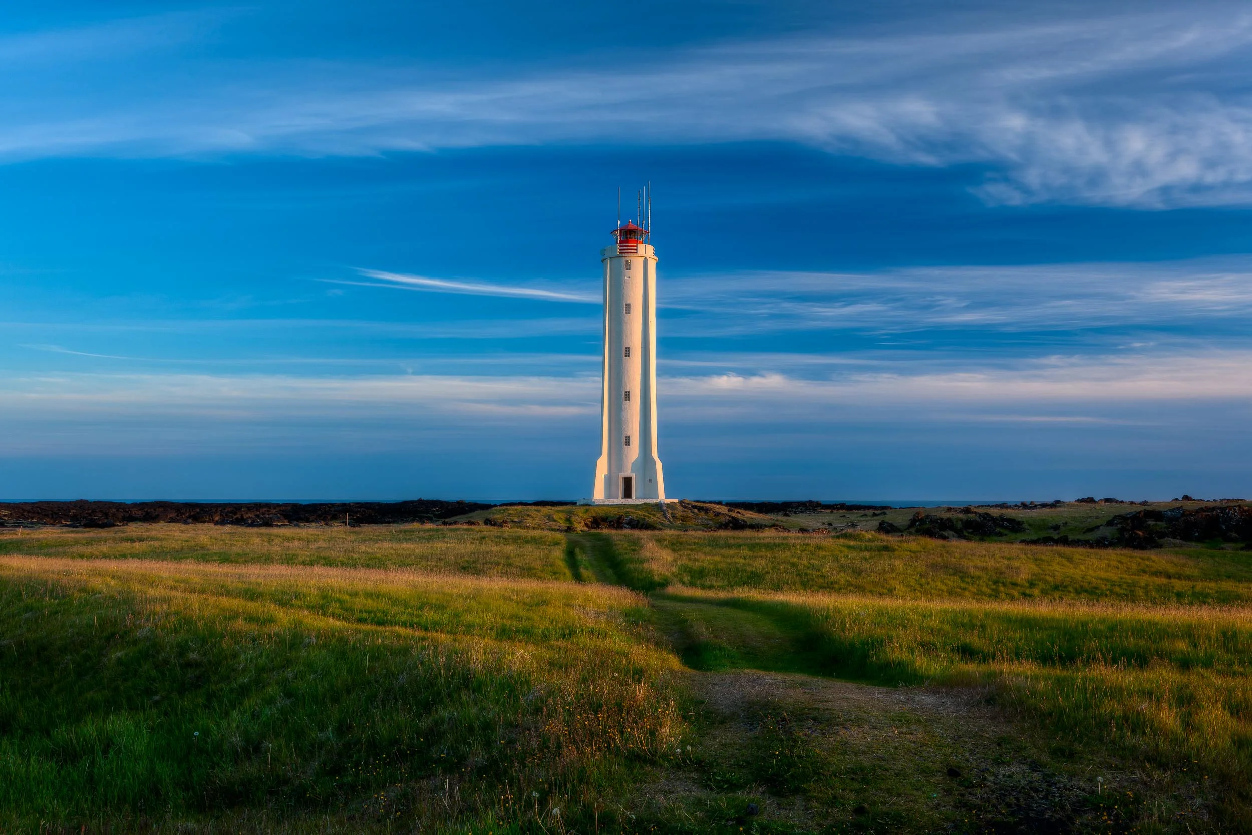 Lighthouse in Field, Iceland