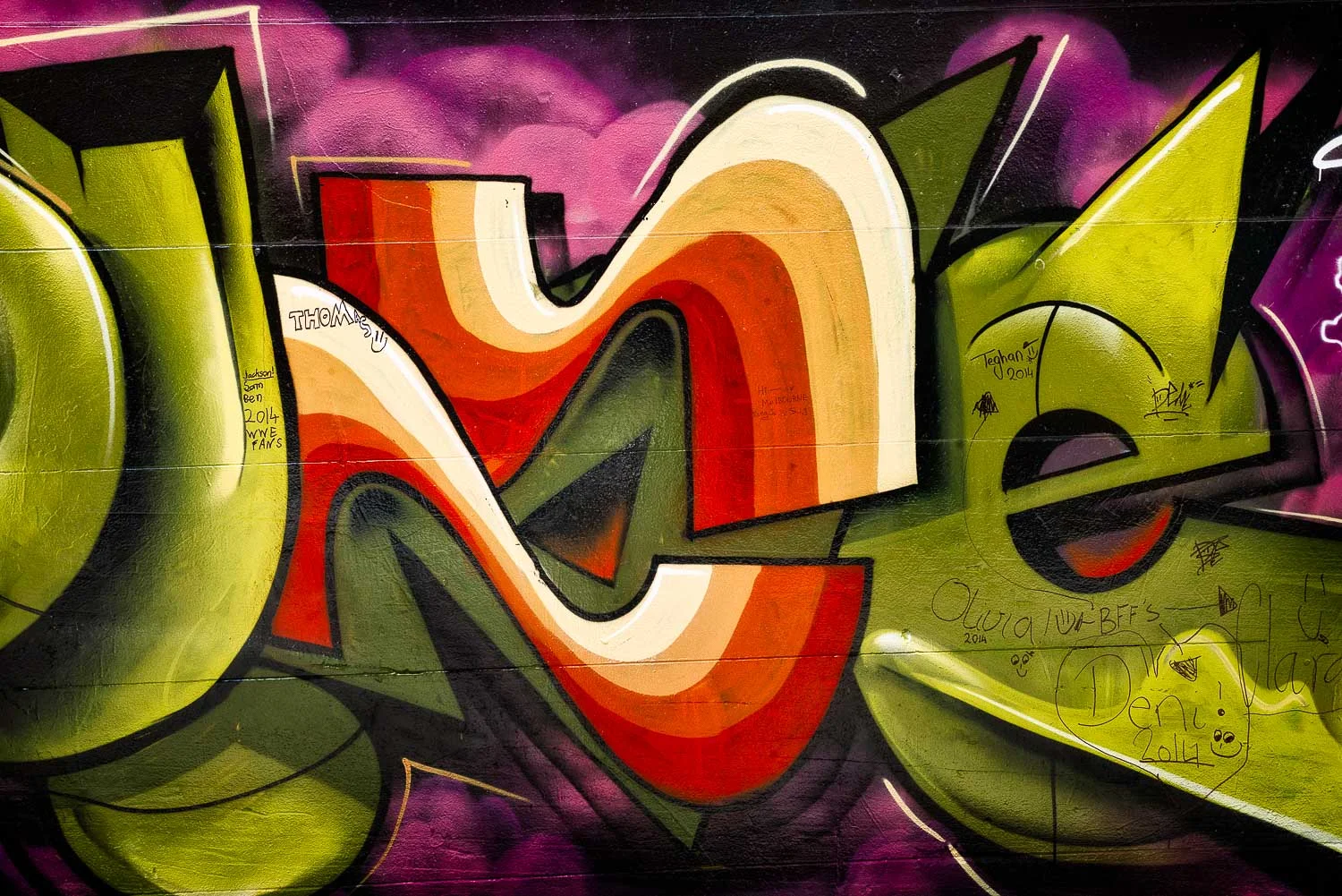 The beauty of well made street art tagged in Hosier Lane, Melbourne . The notions of beauty and vandalism are fluid and ever changing.