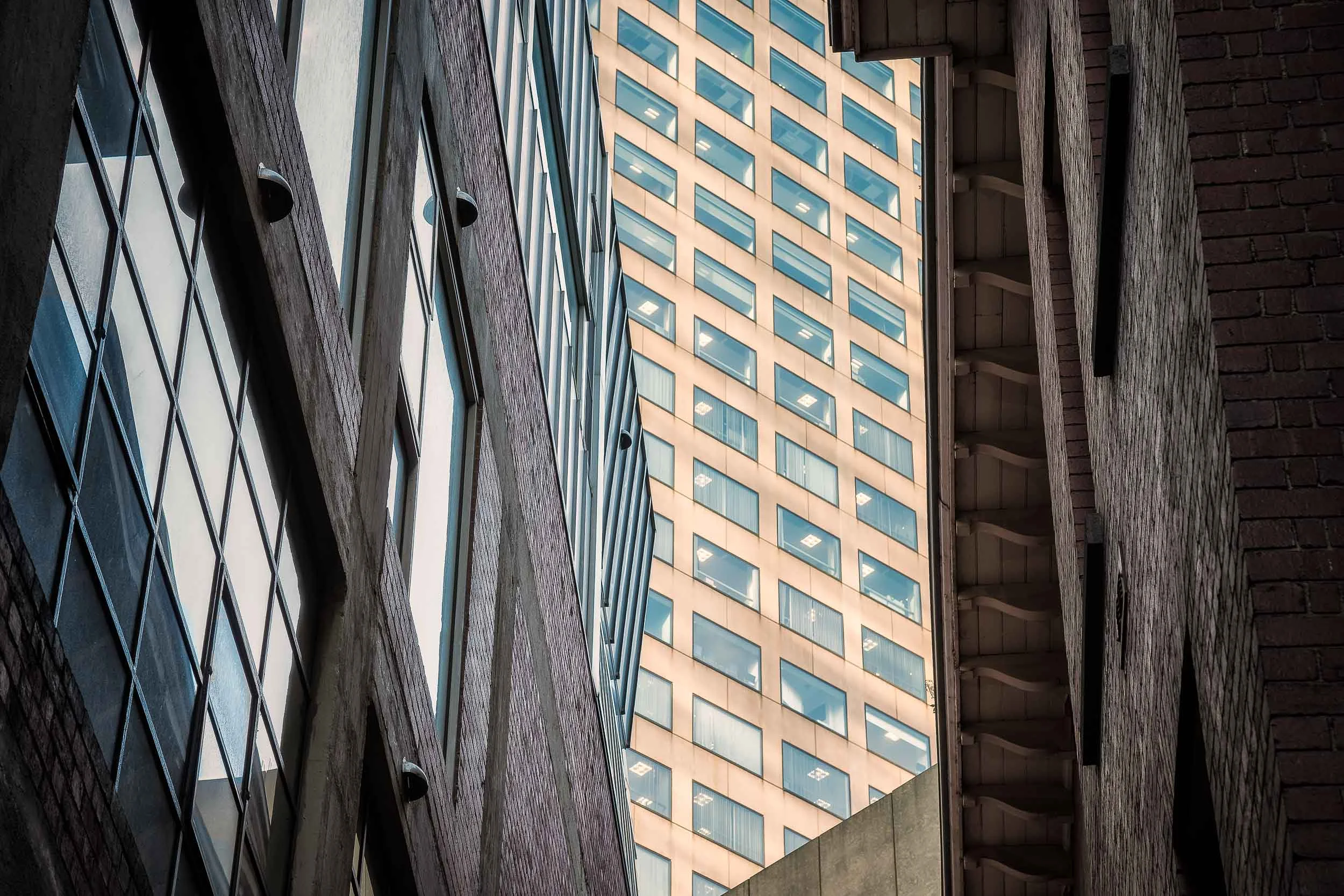 An exploration of the relationships between our 3D world, as we perceive it, and the 2D space of the photograph. It was also fun to explore the contrast elements of traditional and contemporary architecture in the City Of Melbourne , Australia.