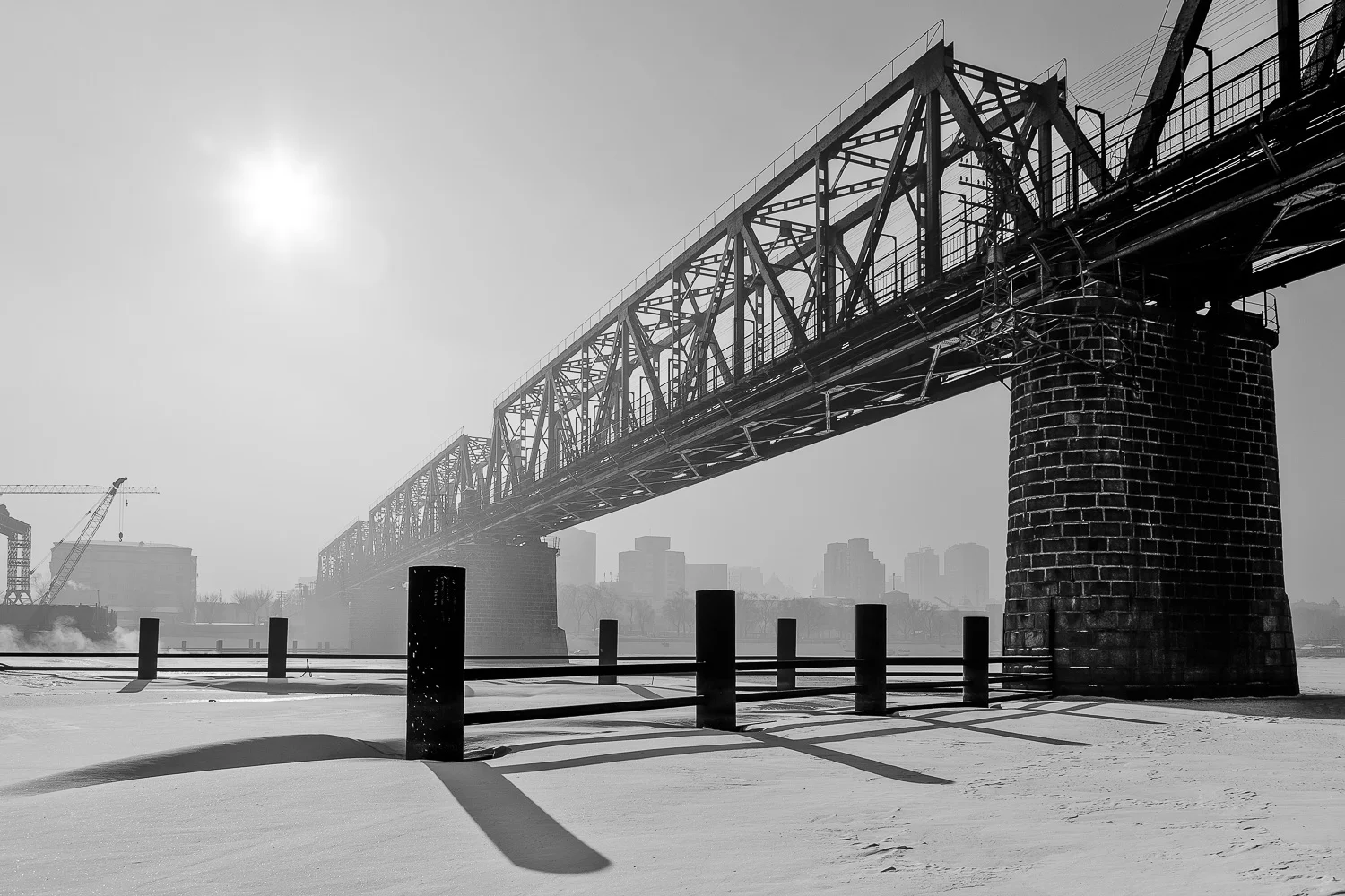 Rail Bridge in Winter, Harbin, China