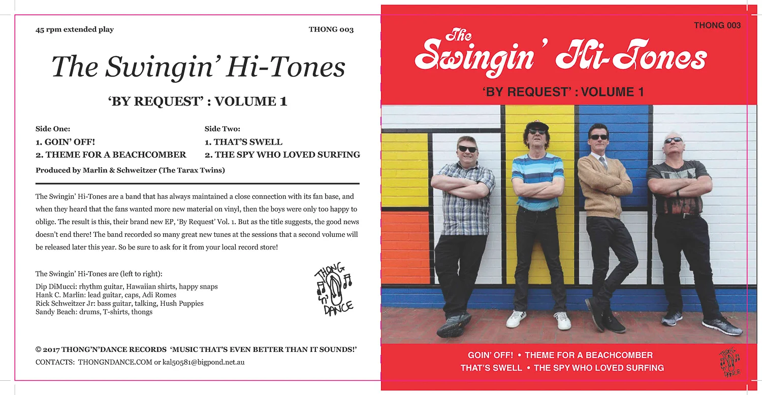 The cover for The Swingin' Hi-Tones 'By Request' vinyl EP.