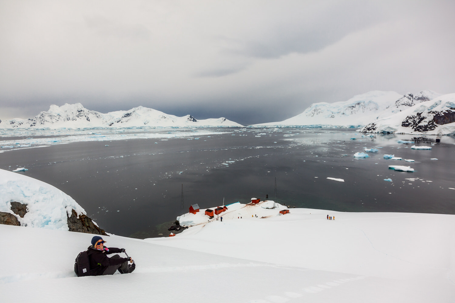 Sliding Down to Almirante Brown Antarctic Base
