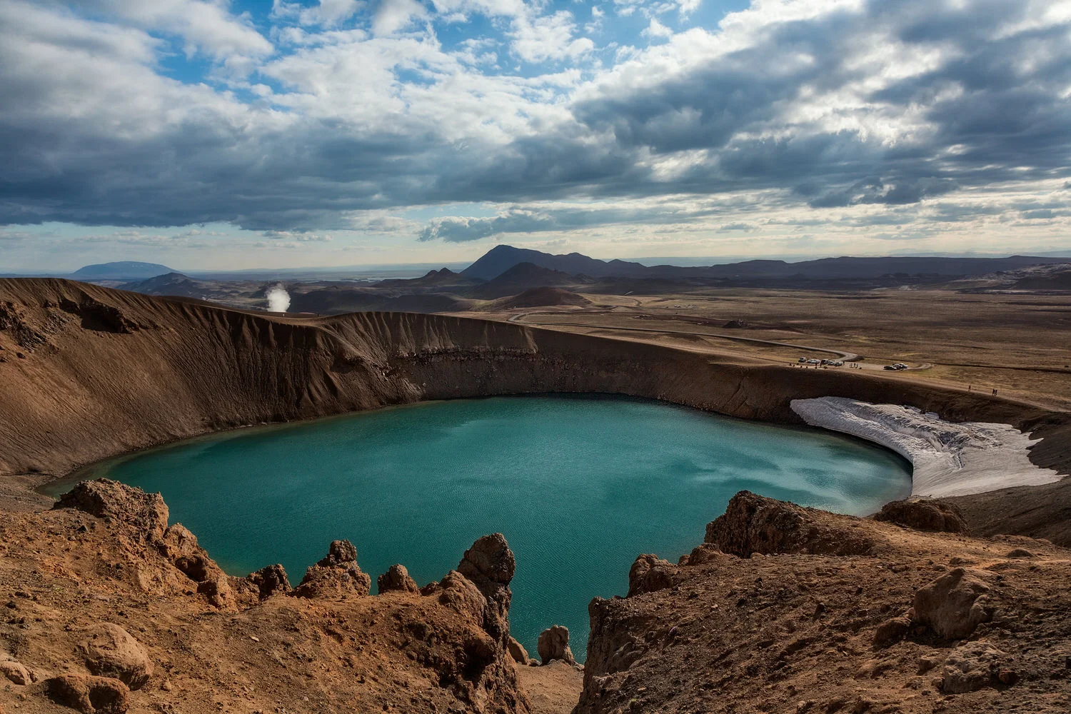 Overview of the Stora-Viti crater near the town of Myvatn in Iceland.