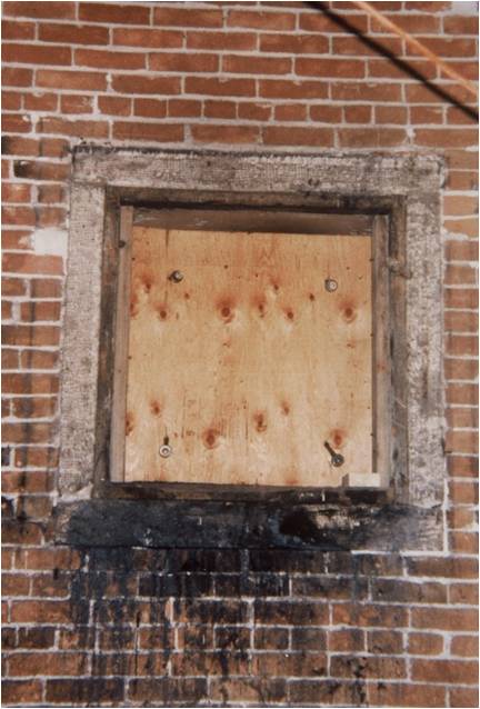 Coal delivery door, before cleaning